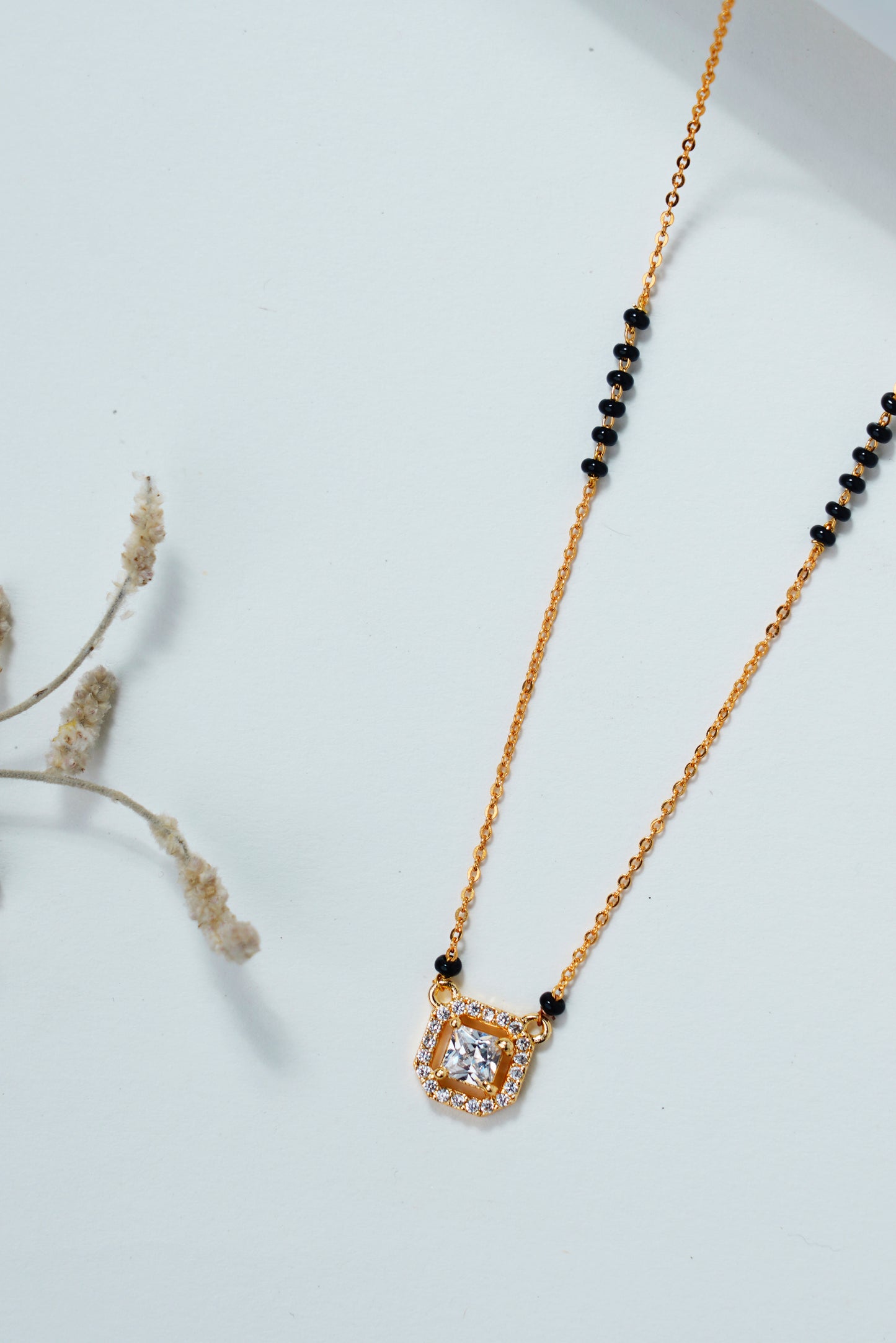 Square Shape_American Diamond Mangalsutra