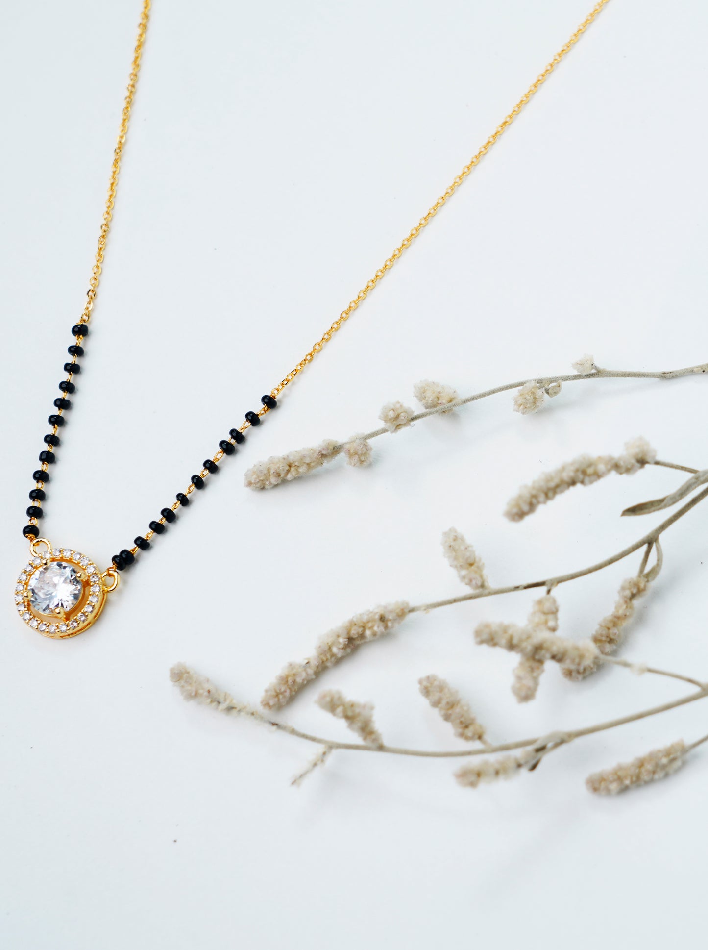 Round Shape_American Diamond Mangalsutra