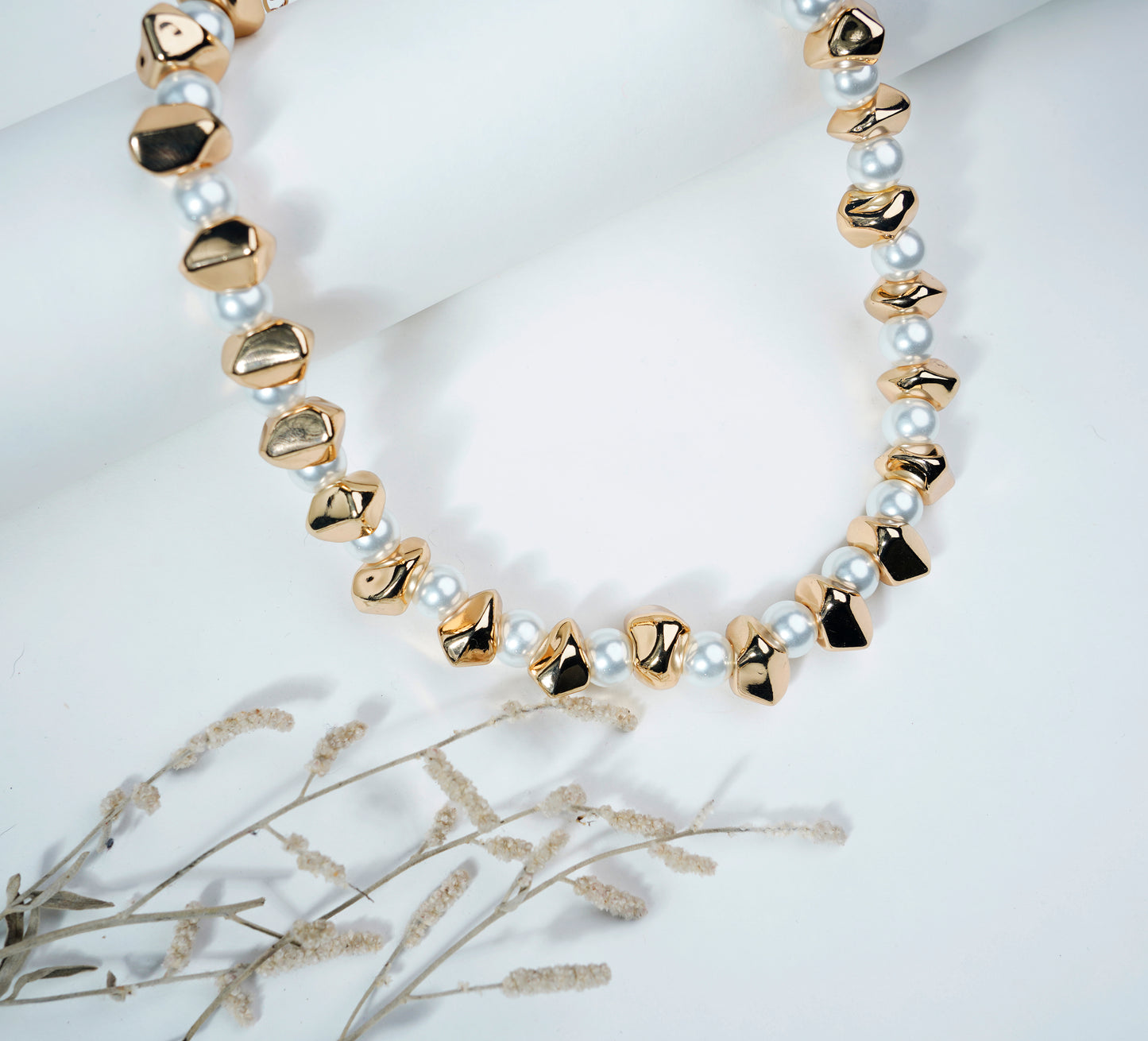 Anti Tarnish_Gold Plated Beads Adjustable Necklace