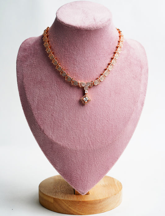 American Diamond_Peacock Shape Necklace Set