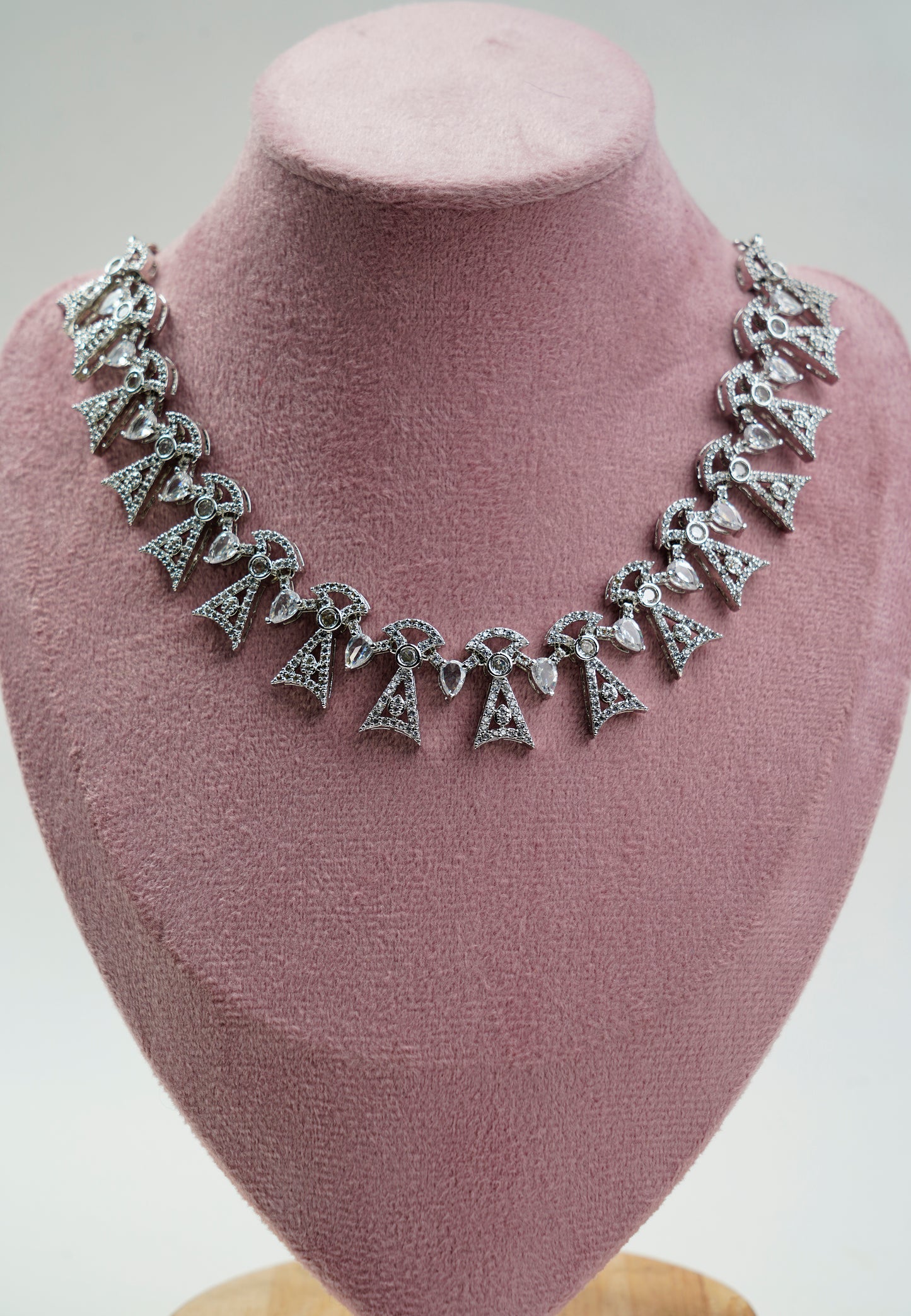 American Diamond_Triangle Shape Necklace Set