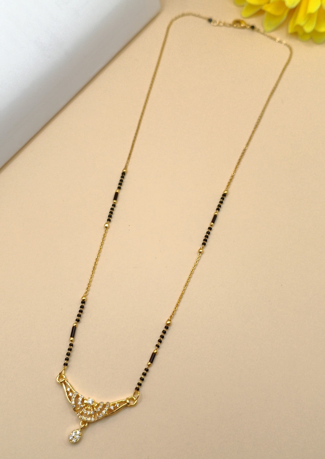 Moon Shape_American Diamond Mangalsutra