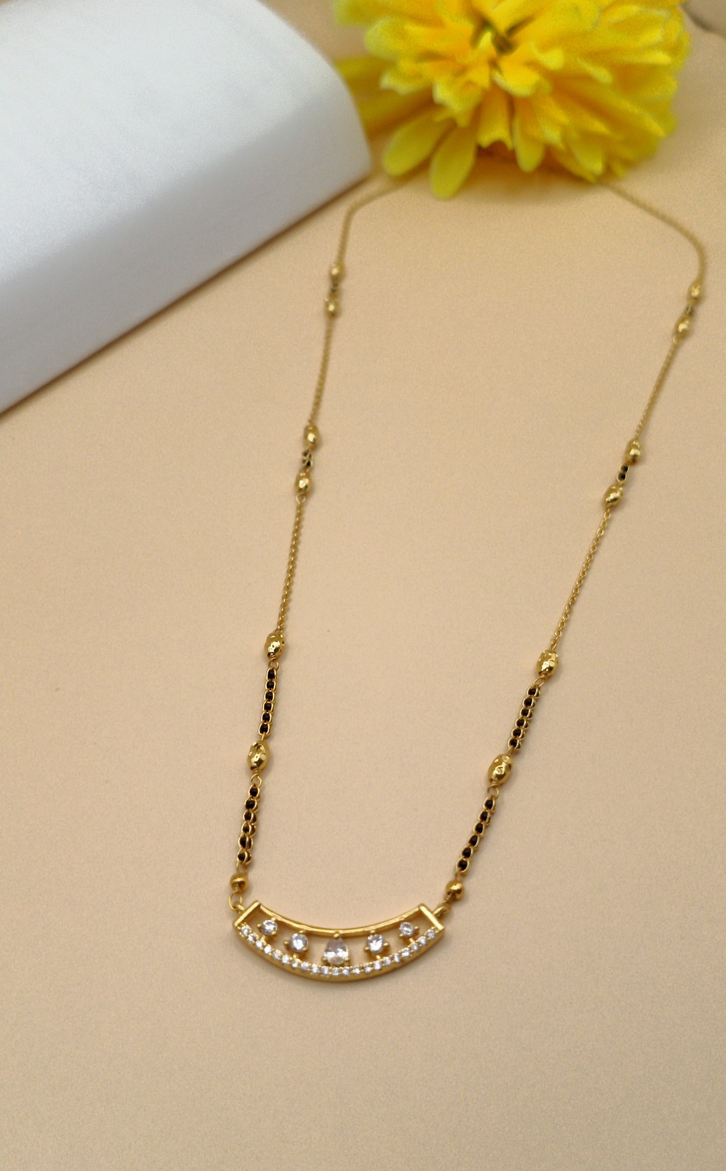 Crescent Shape_Gold Plated Mangalsutra