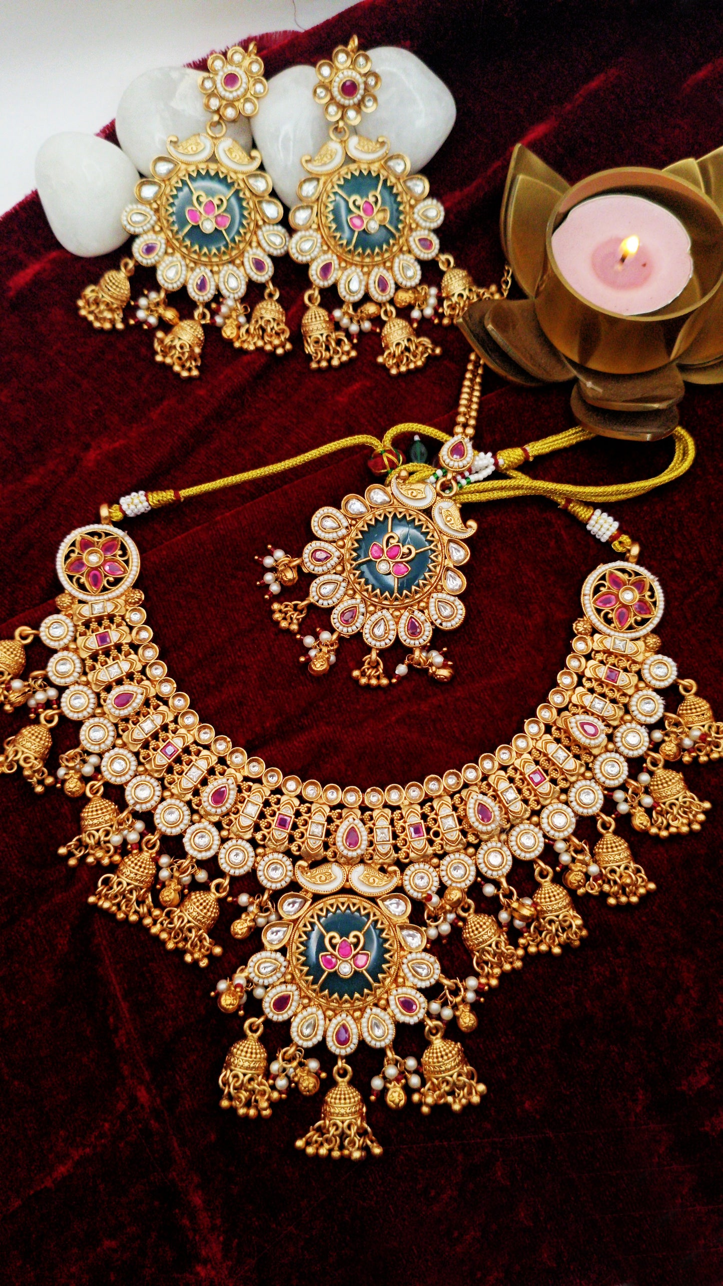 Traditional Heritage Semi Bridal Jewellery Set