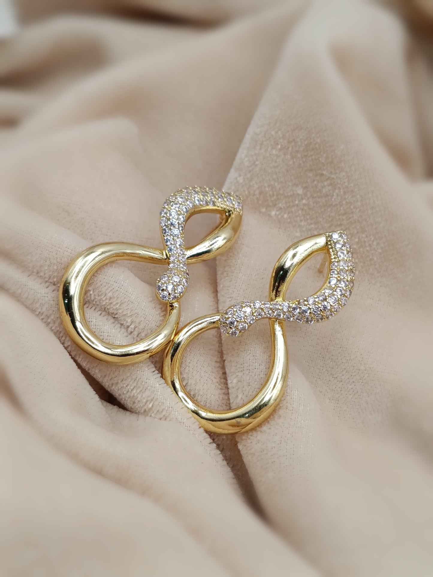Gold-Toned infinity loop Stud Earrings