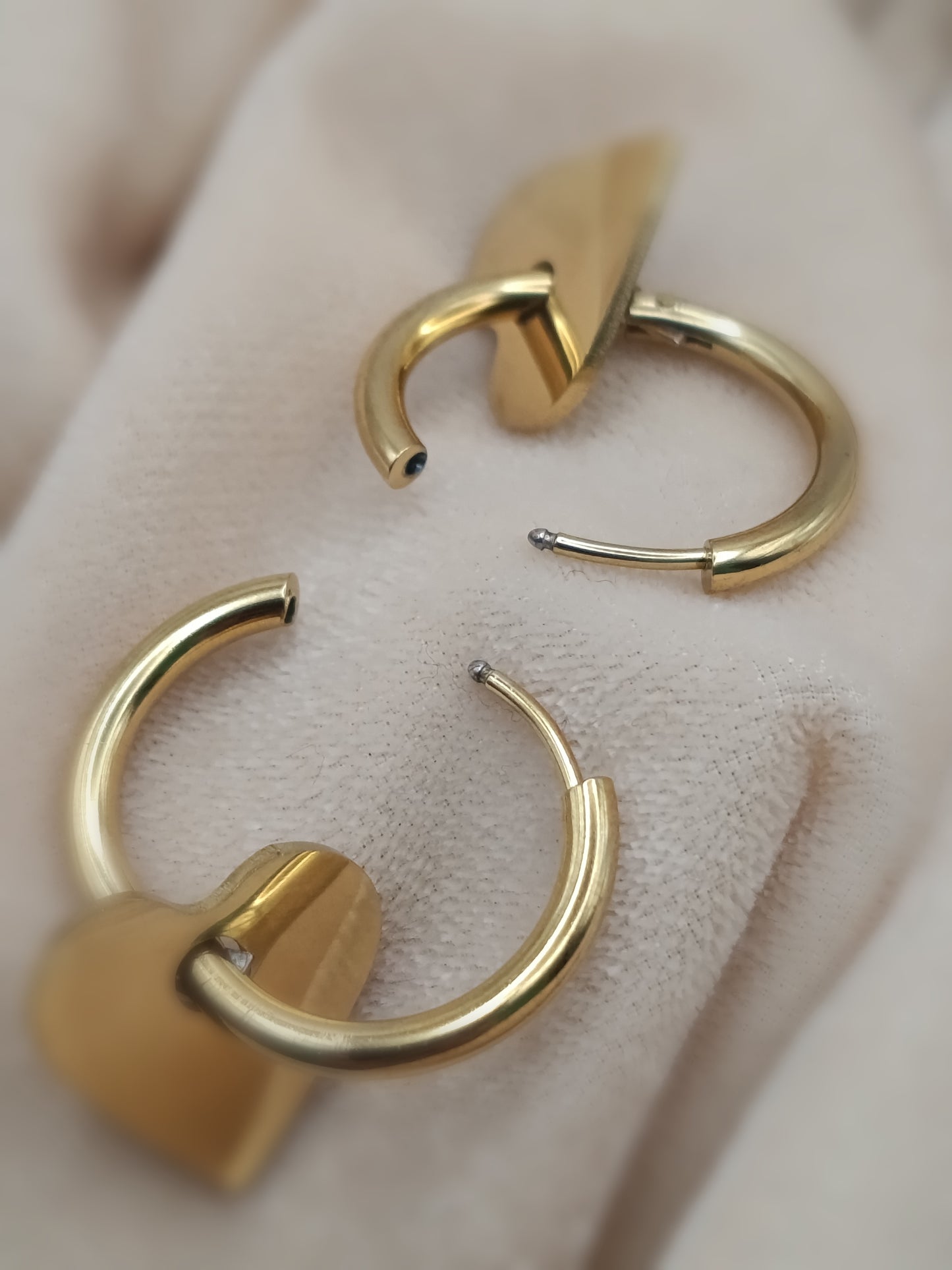 Gold-Plated Heart Hoop Earrings