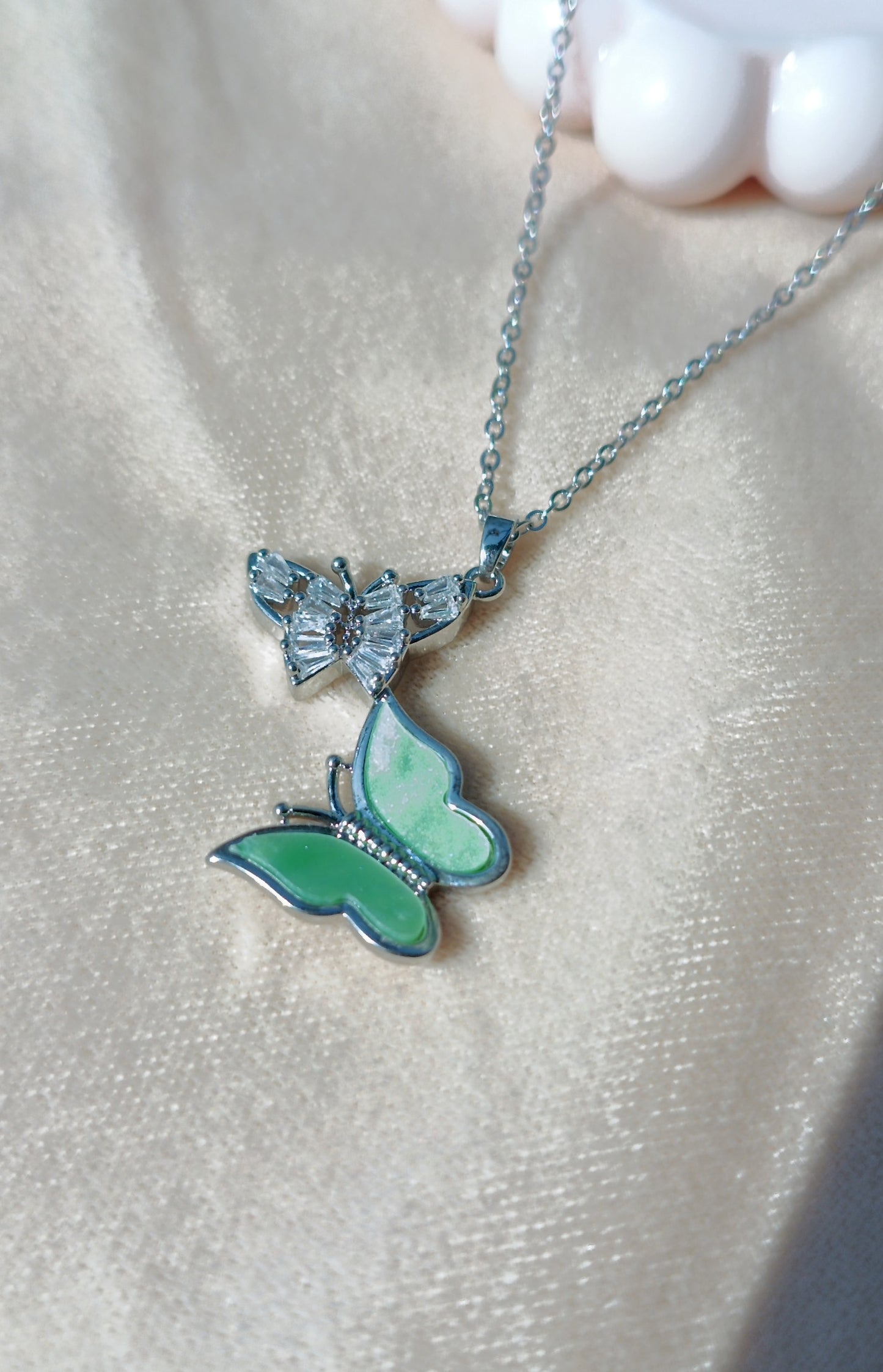 Butterfly-Themed silver Necklace