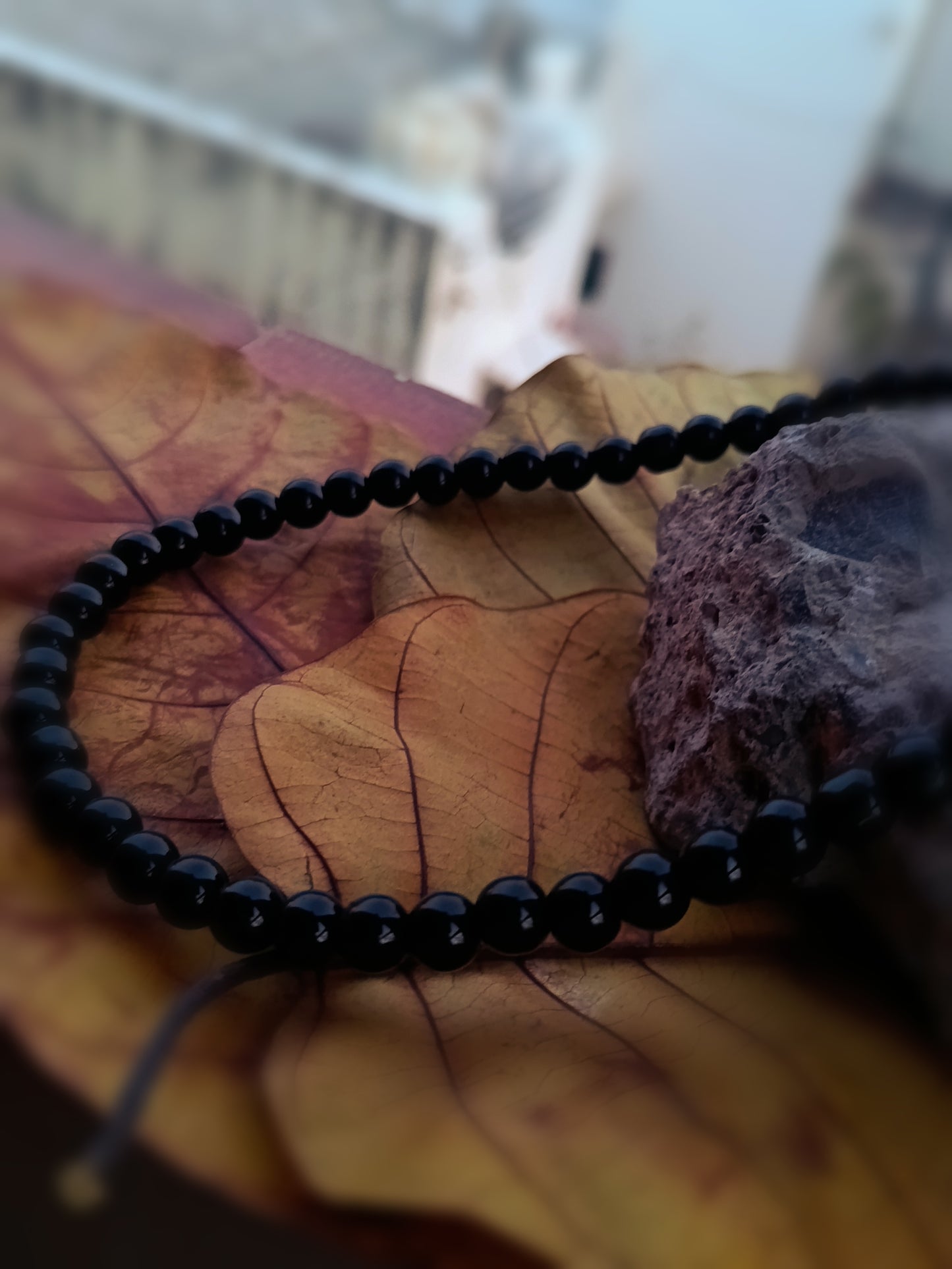 Single-Strand Crystal Black Pearls Necklace