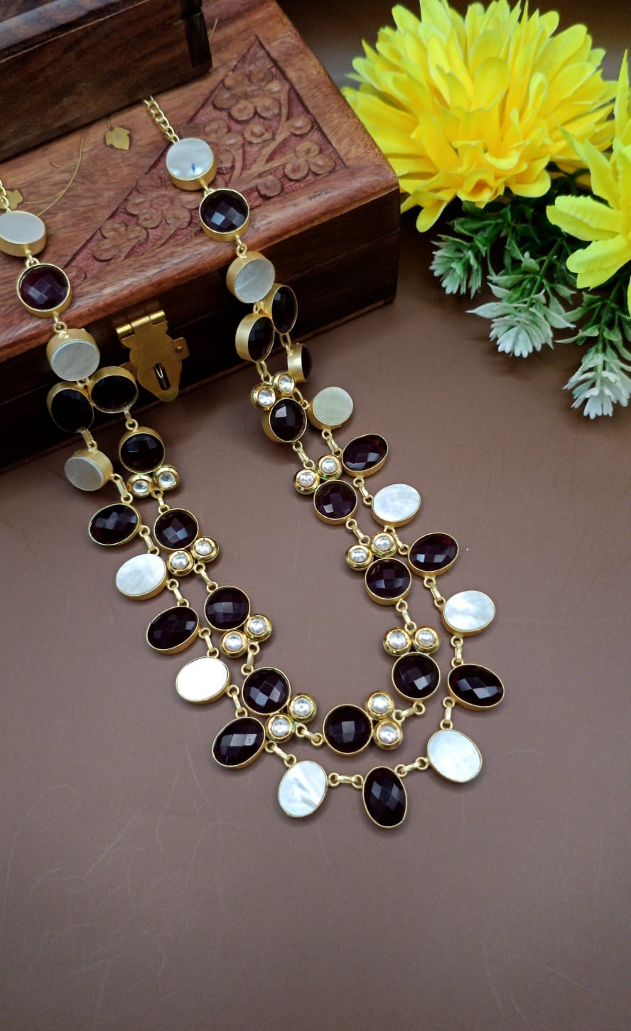 Contemporary Stone-Encrusted Fusion Necklace