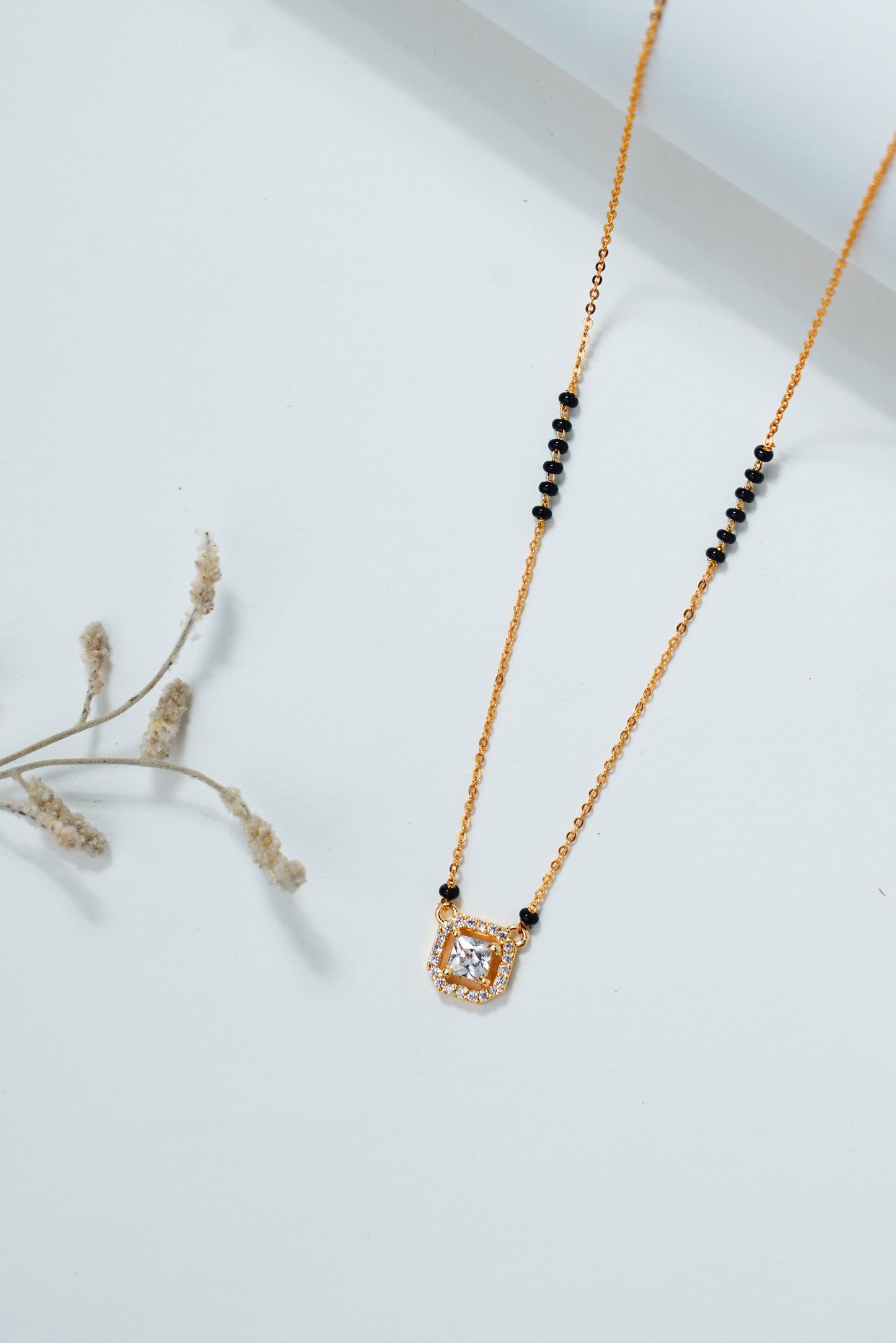 Square Shape_American Diamond Mangalsutra
