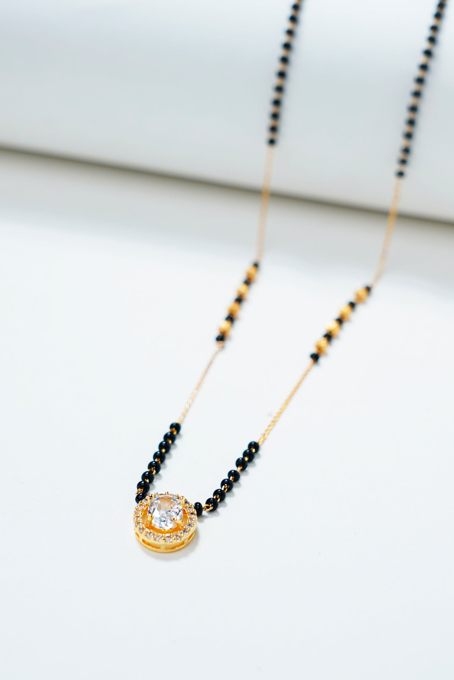 Oval Shape_American Diamond mangalsutra