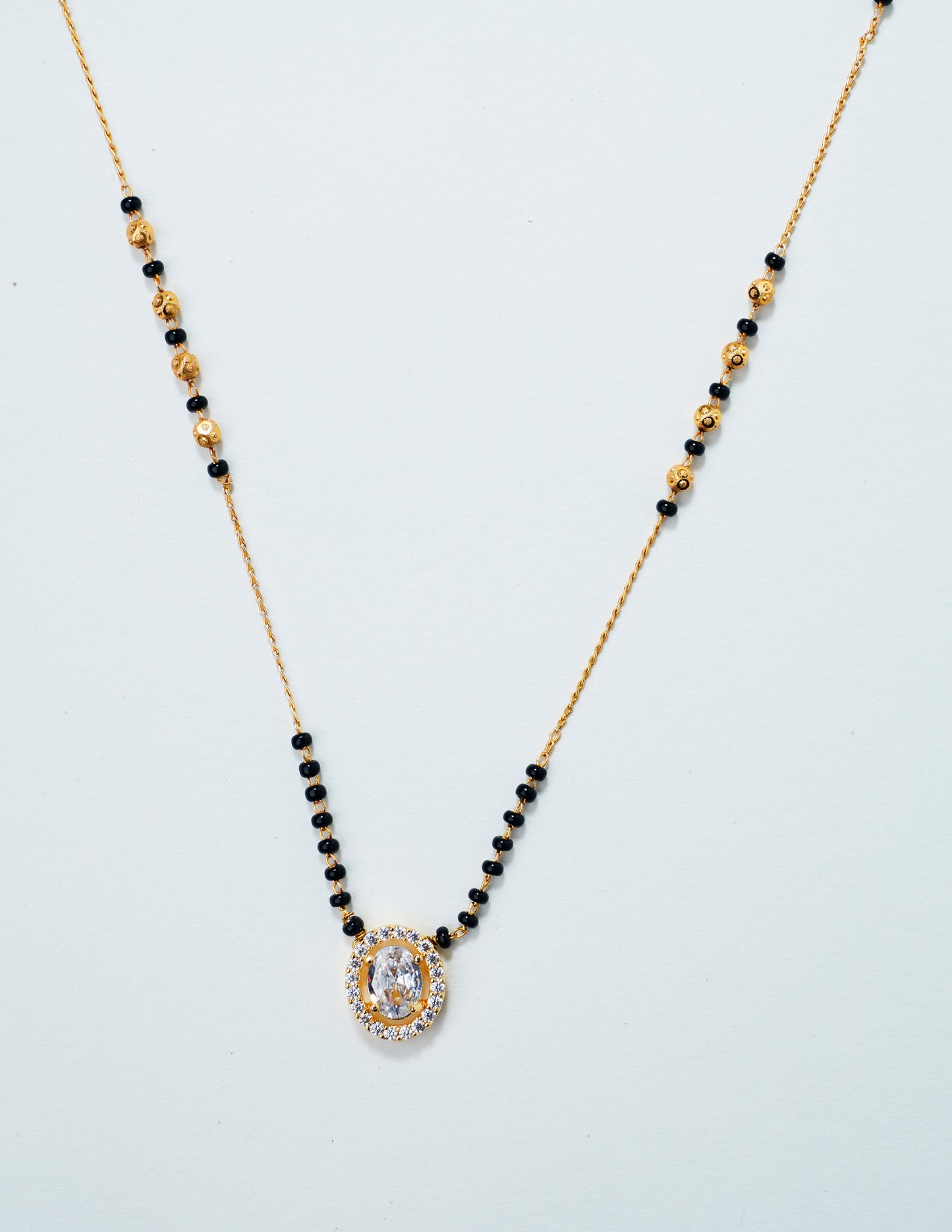 Oval Shape_American Diamond mangalsutra