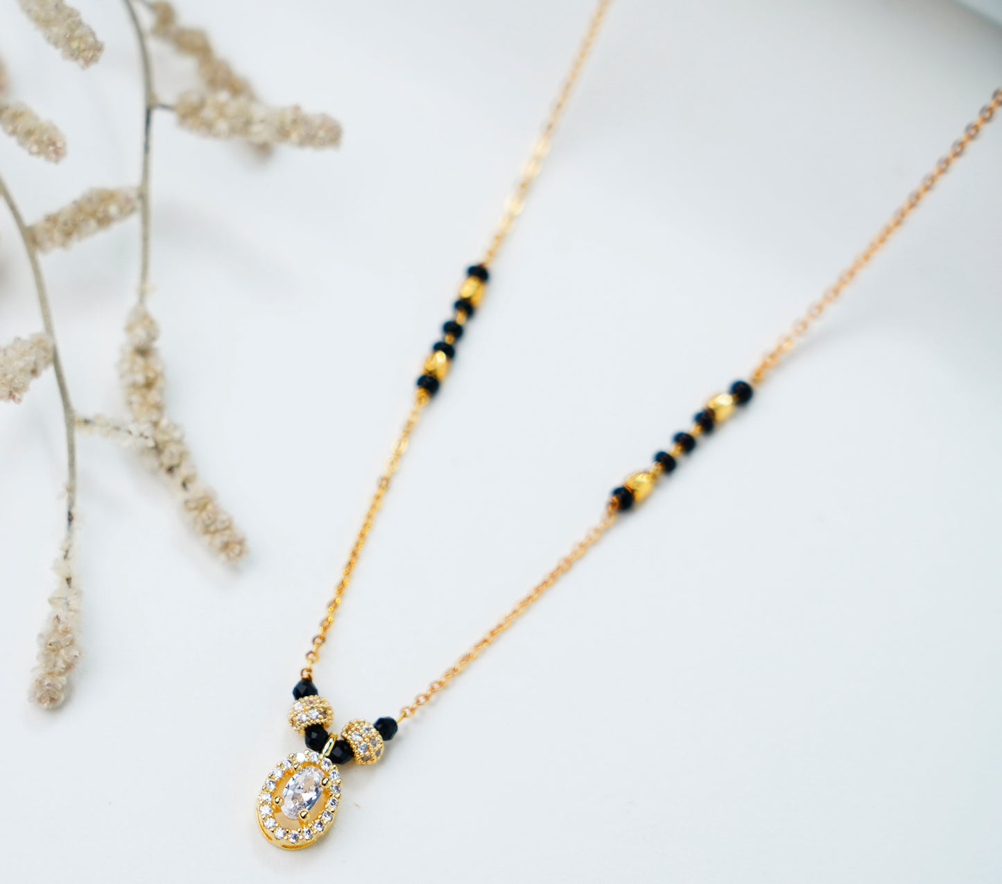 Gold Plated_American Diamond Mangalsutra