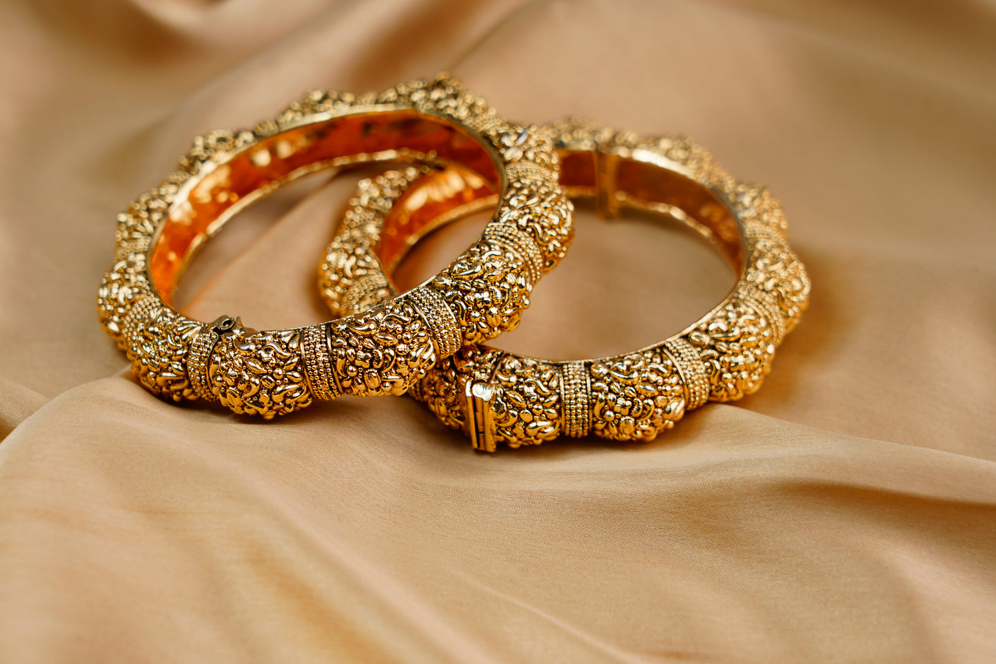 Gold Plated_Antique Traditional Gold Style Adjustable Kada