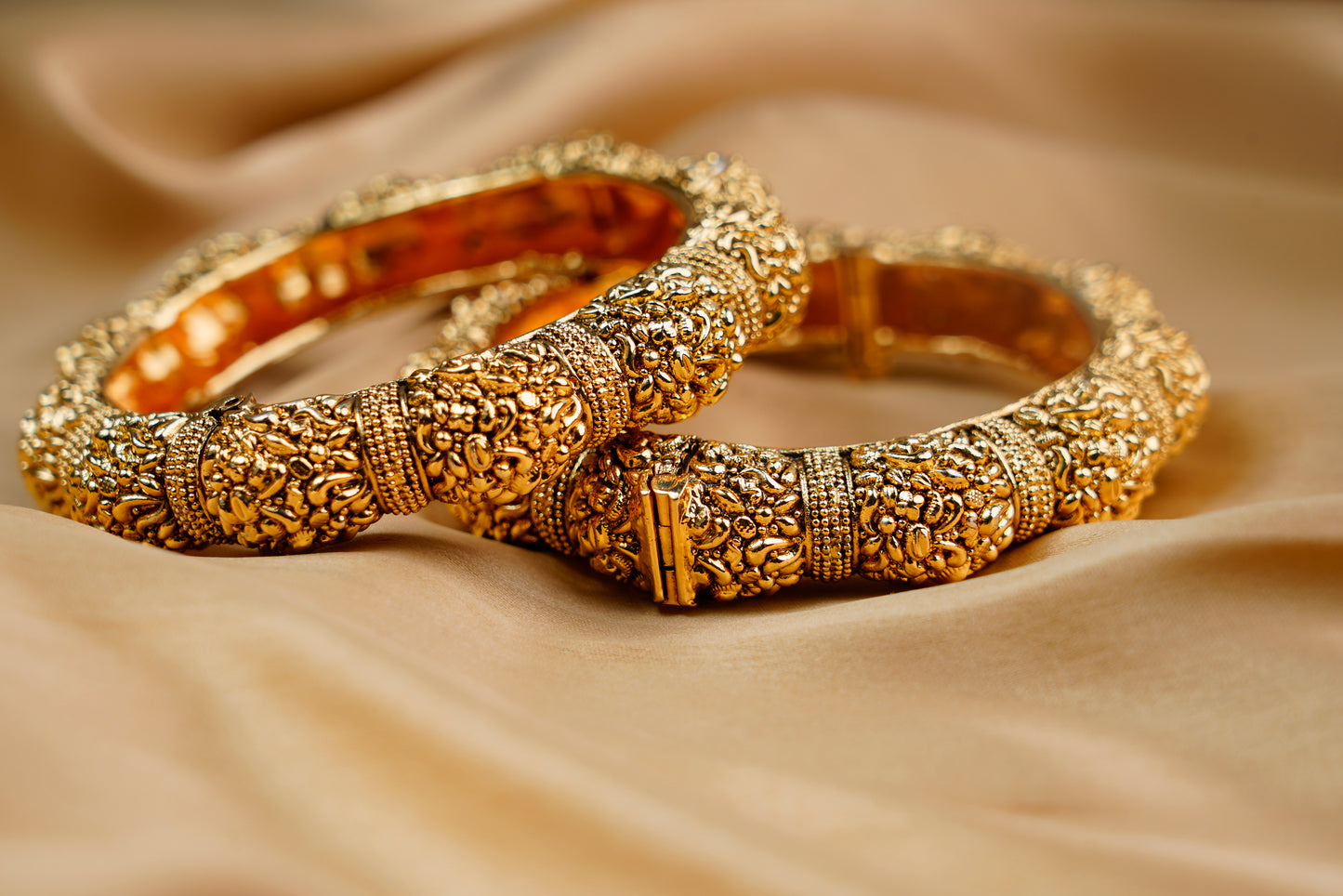 Gold Plated_Antique Traditional Gold Style Adjustable Kada