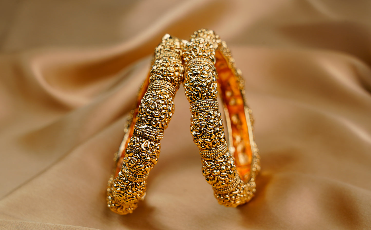 Gold Plated_Antique Traditional Gold Style Adjustable Kada