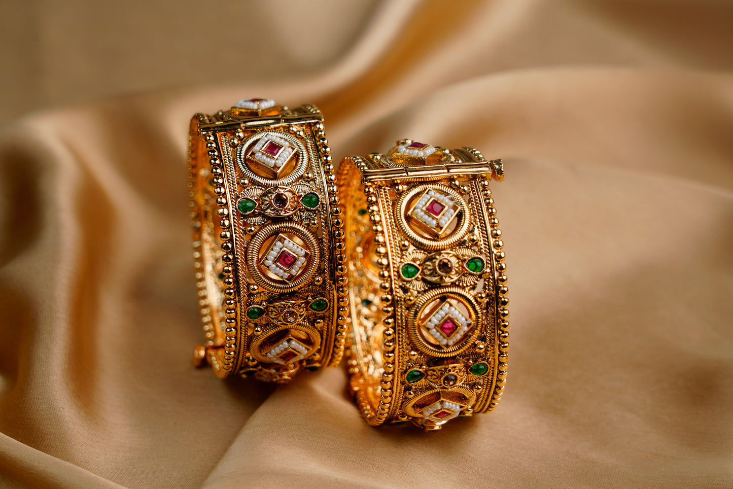 Gold Plated_Rajwari Style Heritage Adjustable Kada
