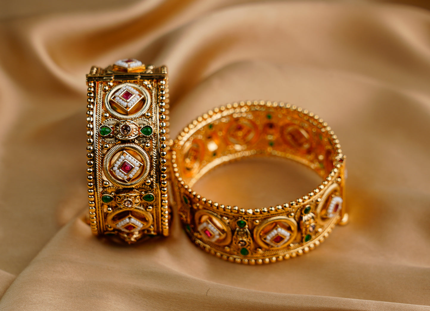 Gold Plated_Rajwari Style Heritage Adjustable Kada