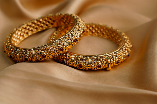 Gold Plated_Traditional Style Gold Adjustable Kada