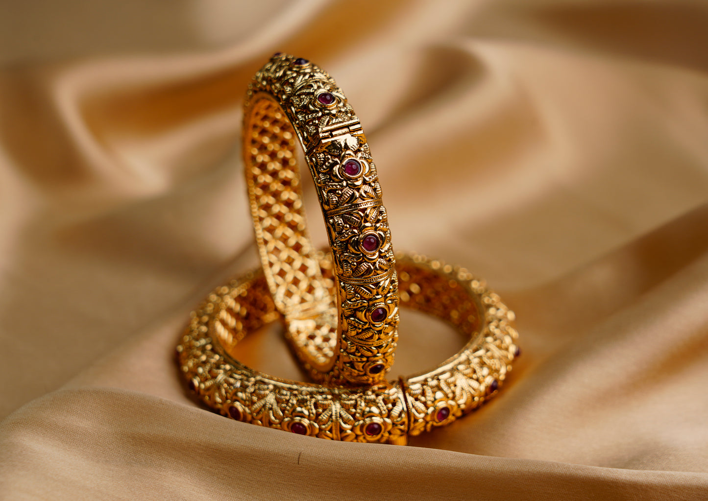Gold Plated_Traditional Style Gold Adjustable Kada