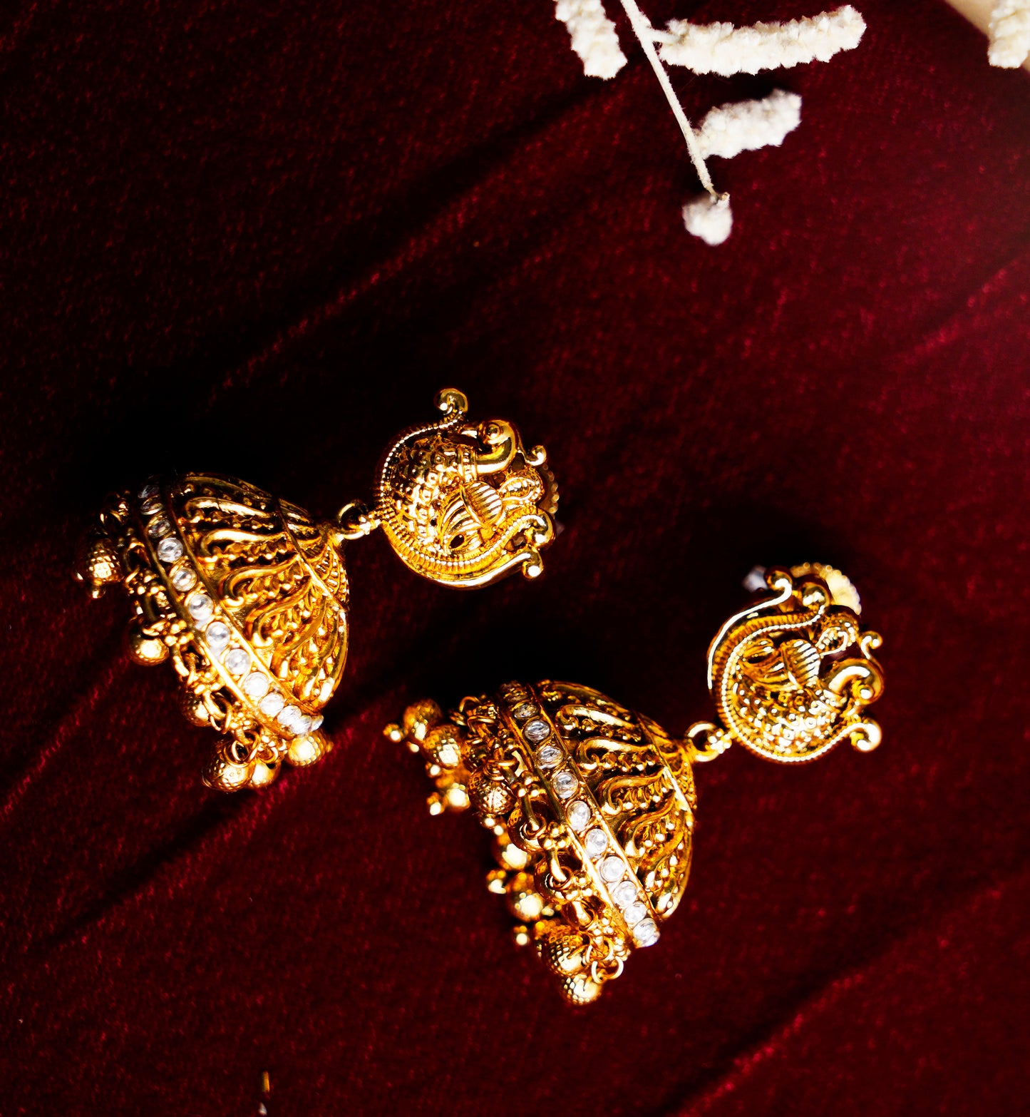 Brass_Gold Plated Peacock Style Long Chain Necklace Set