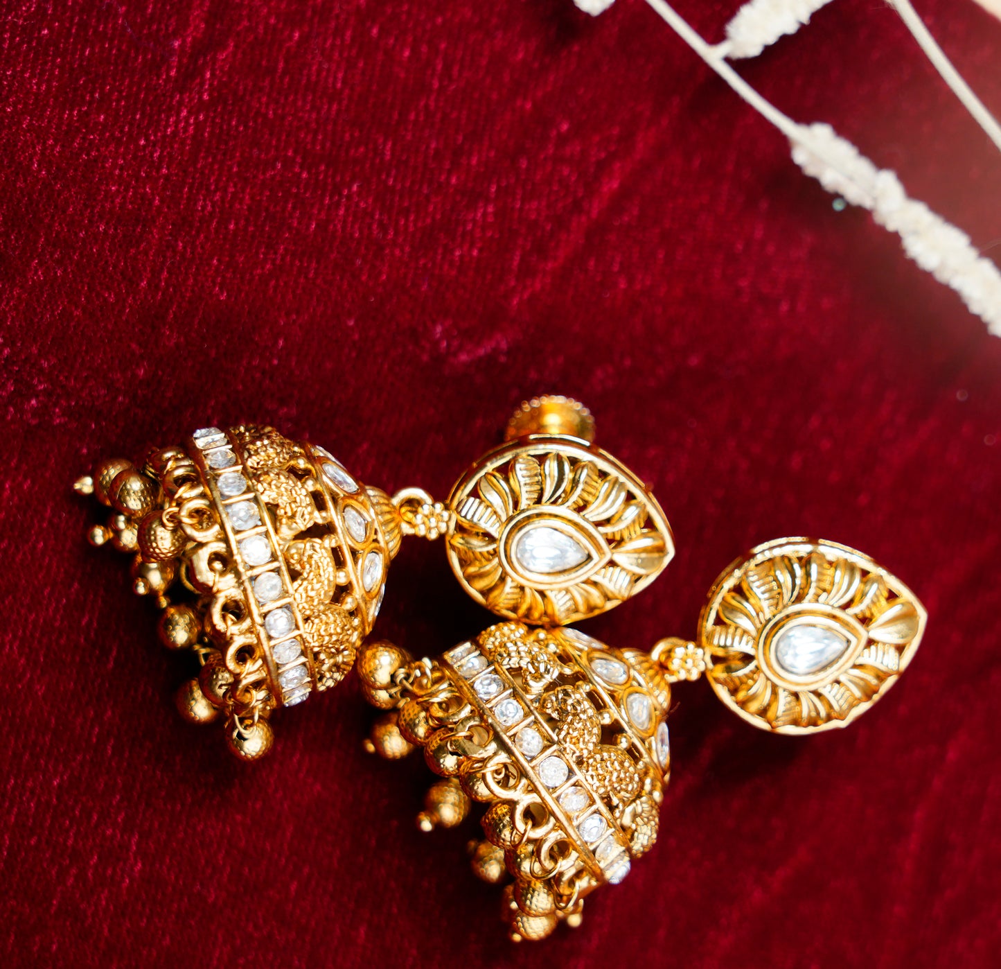 Brass_Gold Plated Paan Leaf Style long Chain Necklace Set