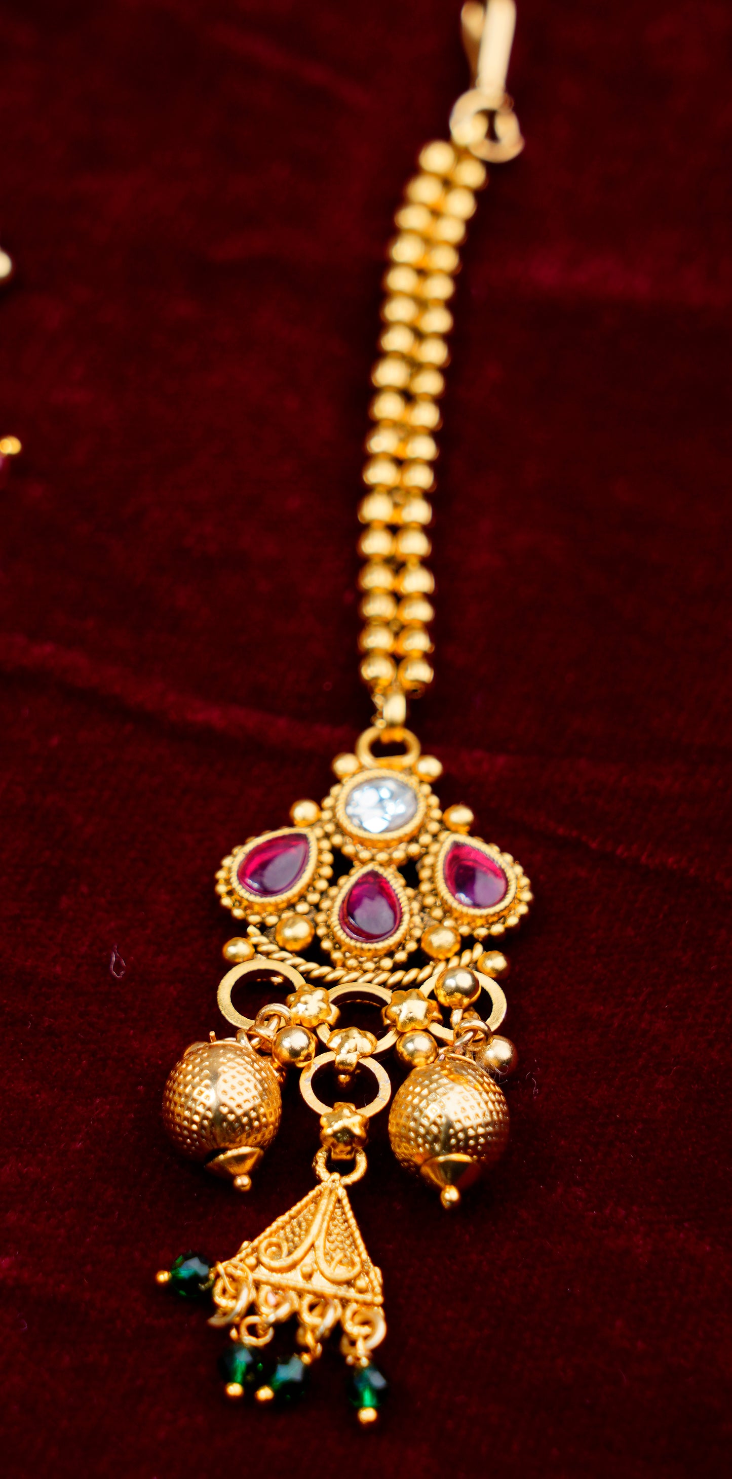 Brass_Gold Plated Royal Rajwari Layyerd Necklace Set