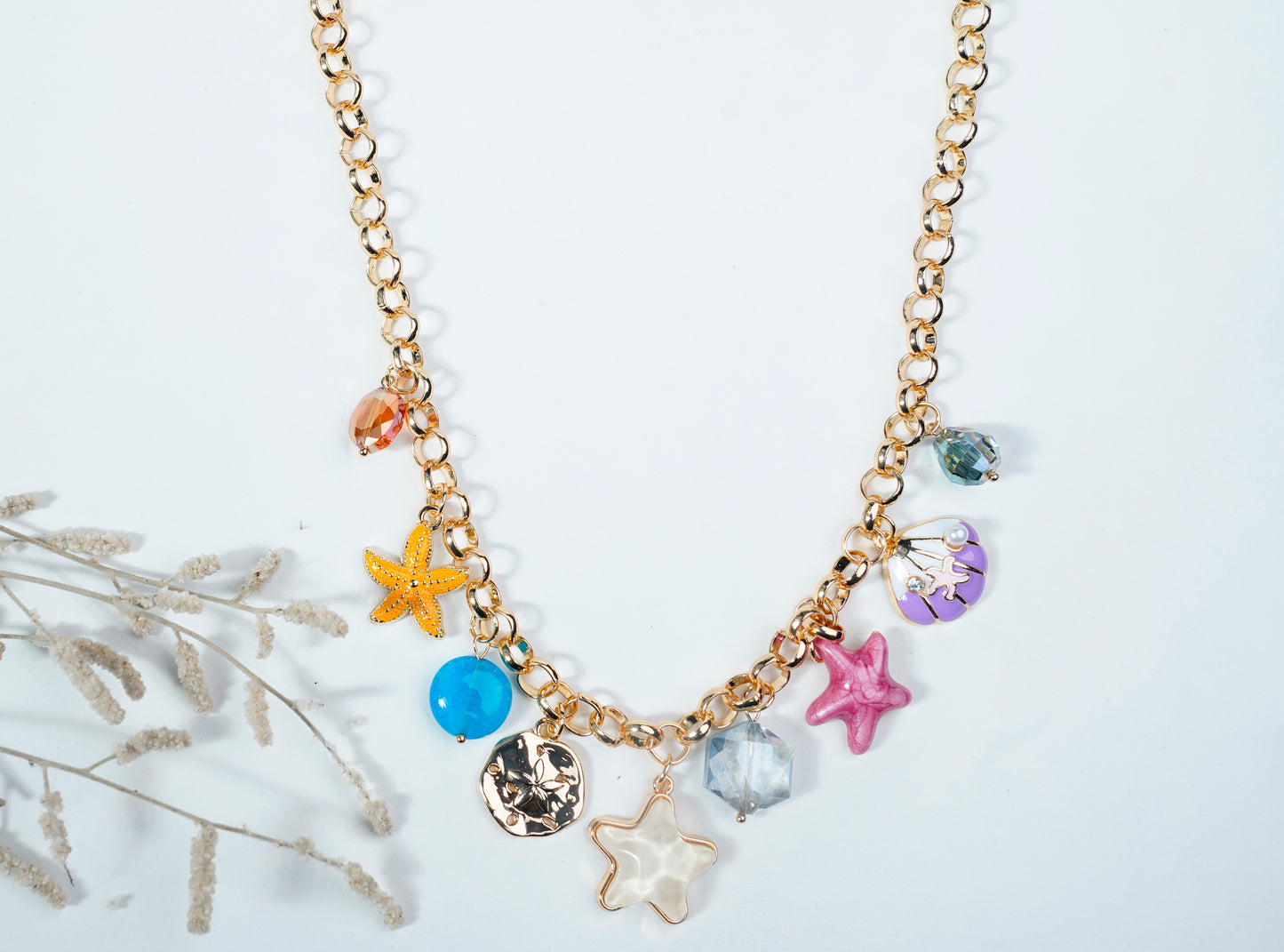 Anti Tarnish_Gold Plated Adjustable Charms Necklace