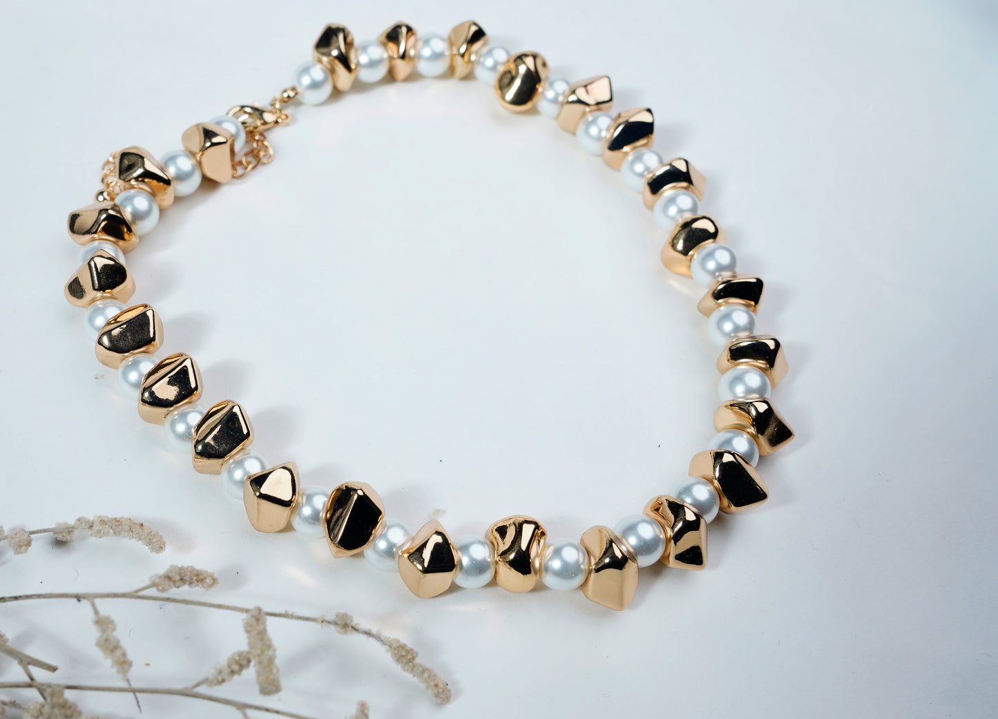 Anti Tarnish_Gold Plated Beads Adjustable Necklace