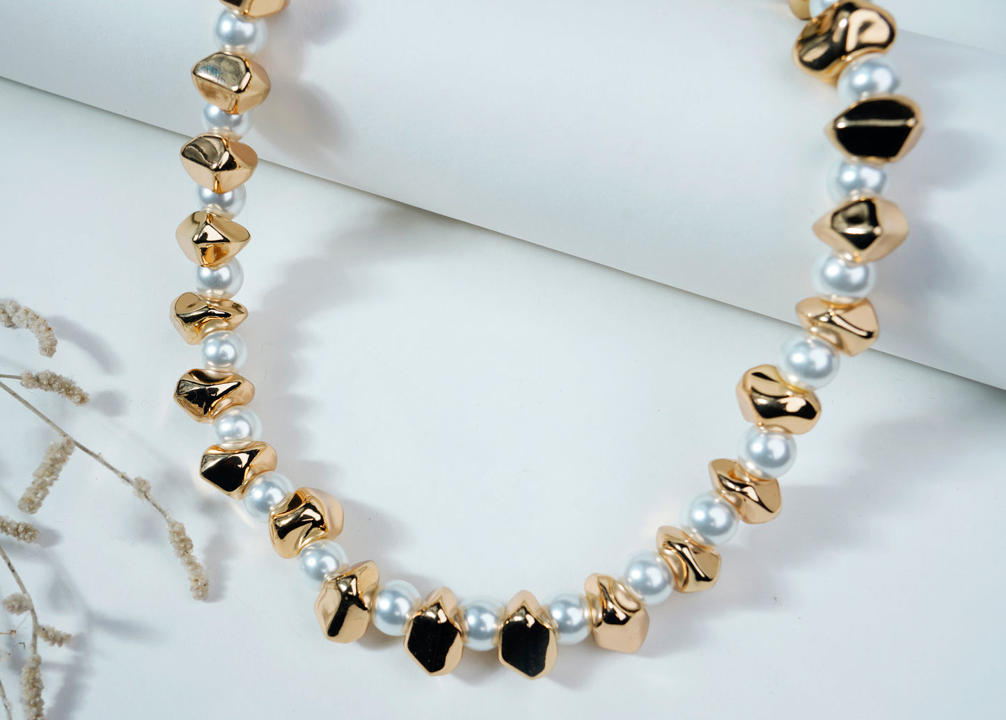 Anti Tarnish_Gold Plated Beads Adjustable Necklace