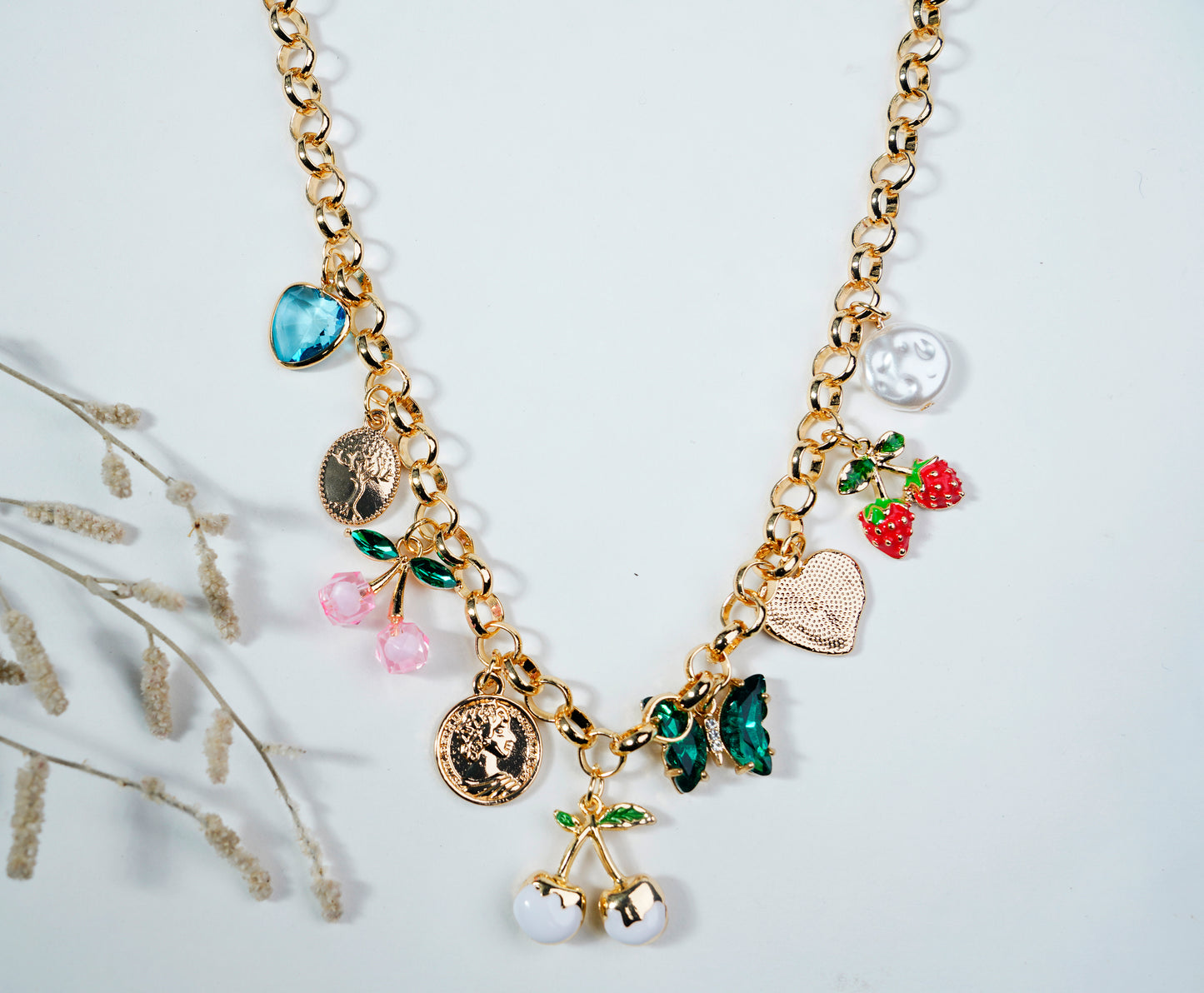 Anti Tarnish_Gold Plated Adjustable Charms Necklace