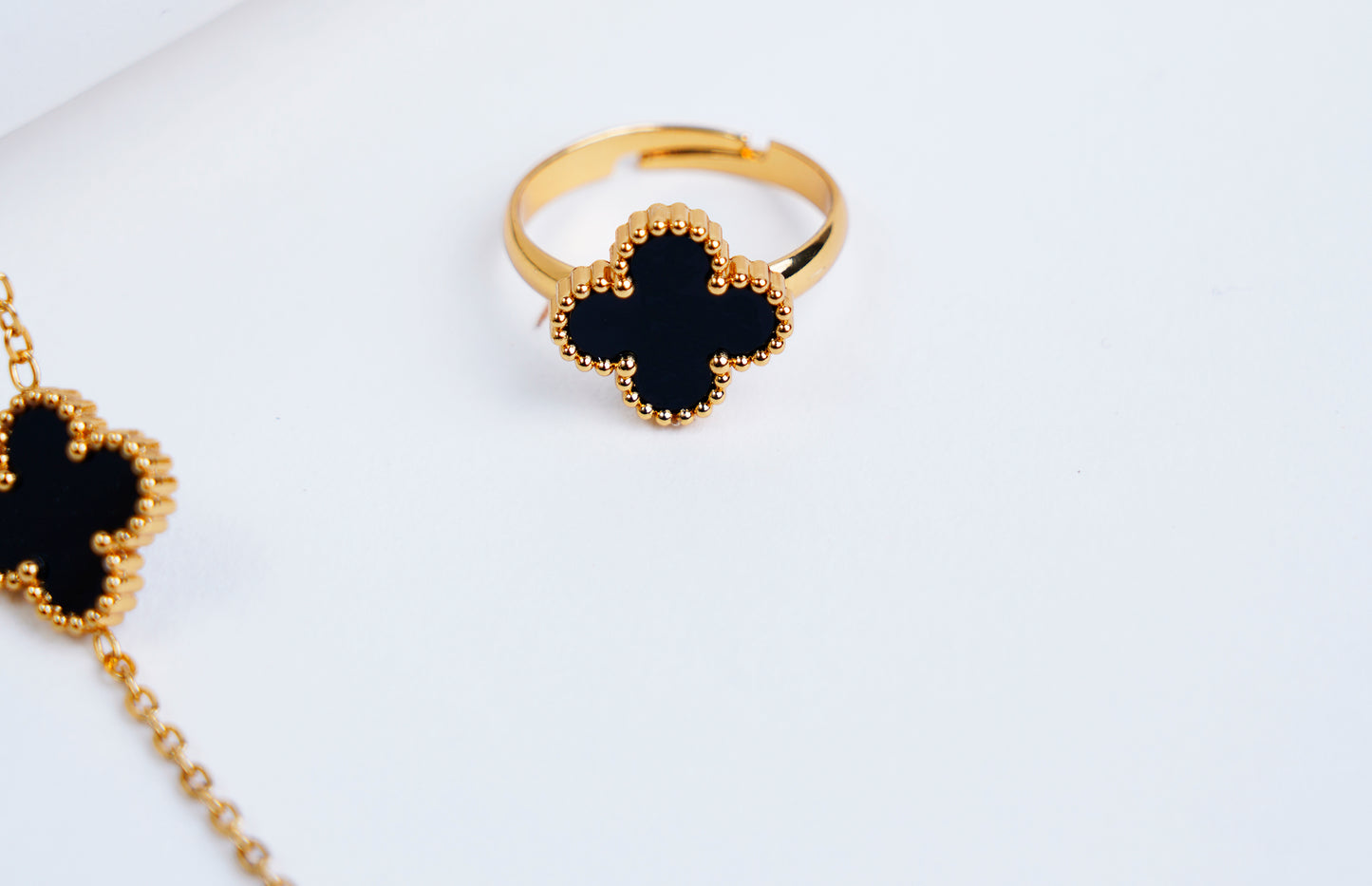 Anti Tarnish_Gold Plated Clover shape Combo Set