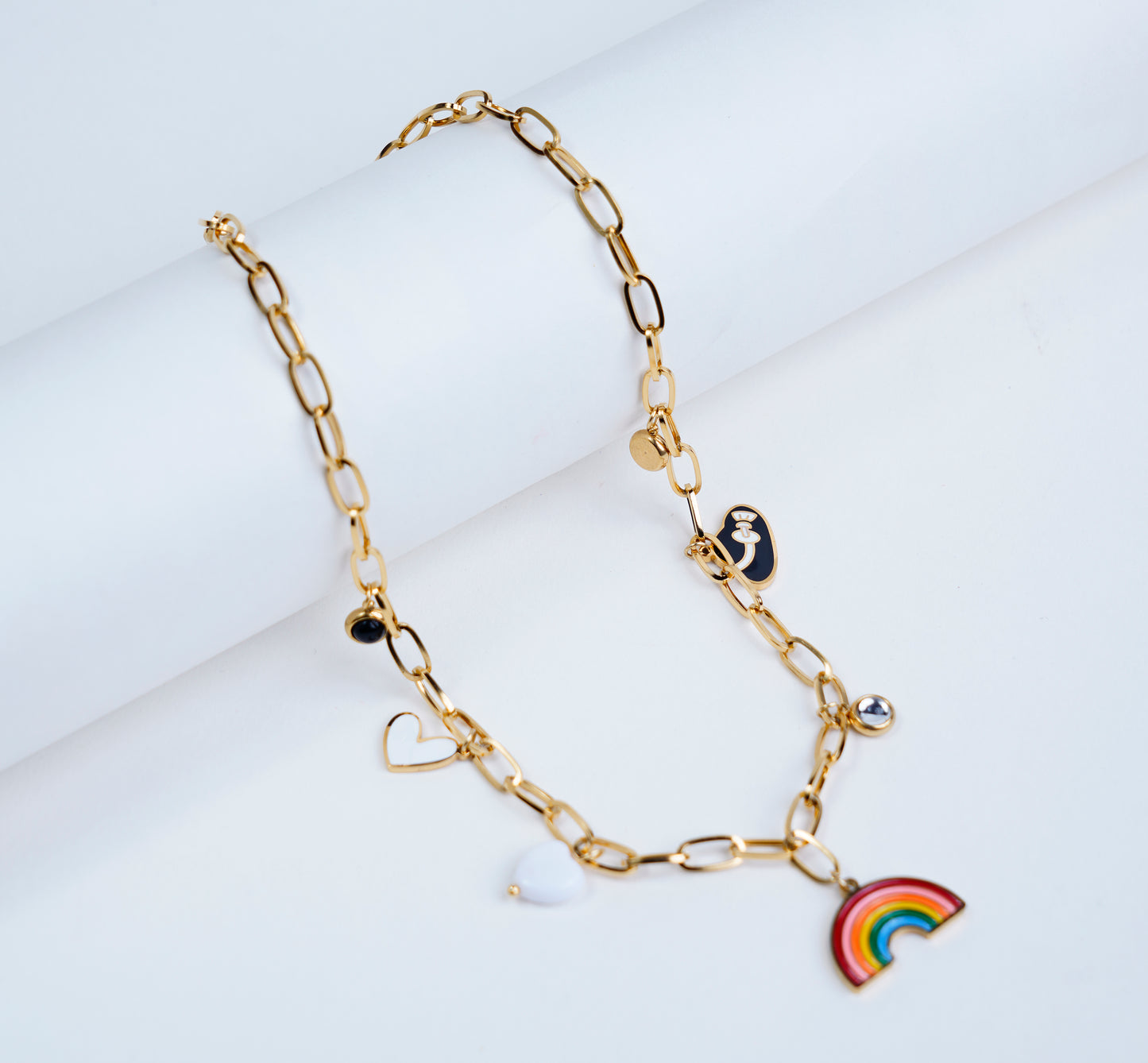 Anti Tarnish_Gold Plated Charms Necklace Set