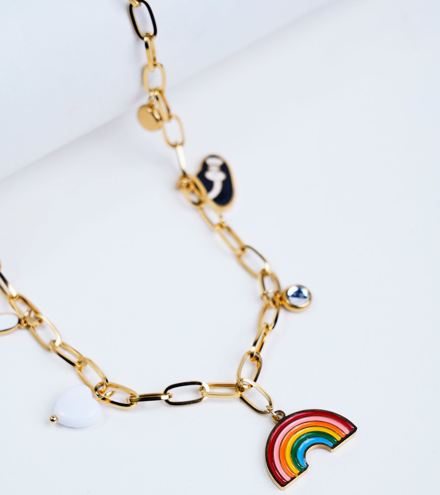 Anti Tarnish_Gold Plated Charms Necklace Set