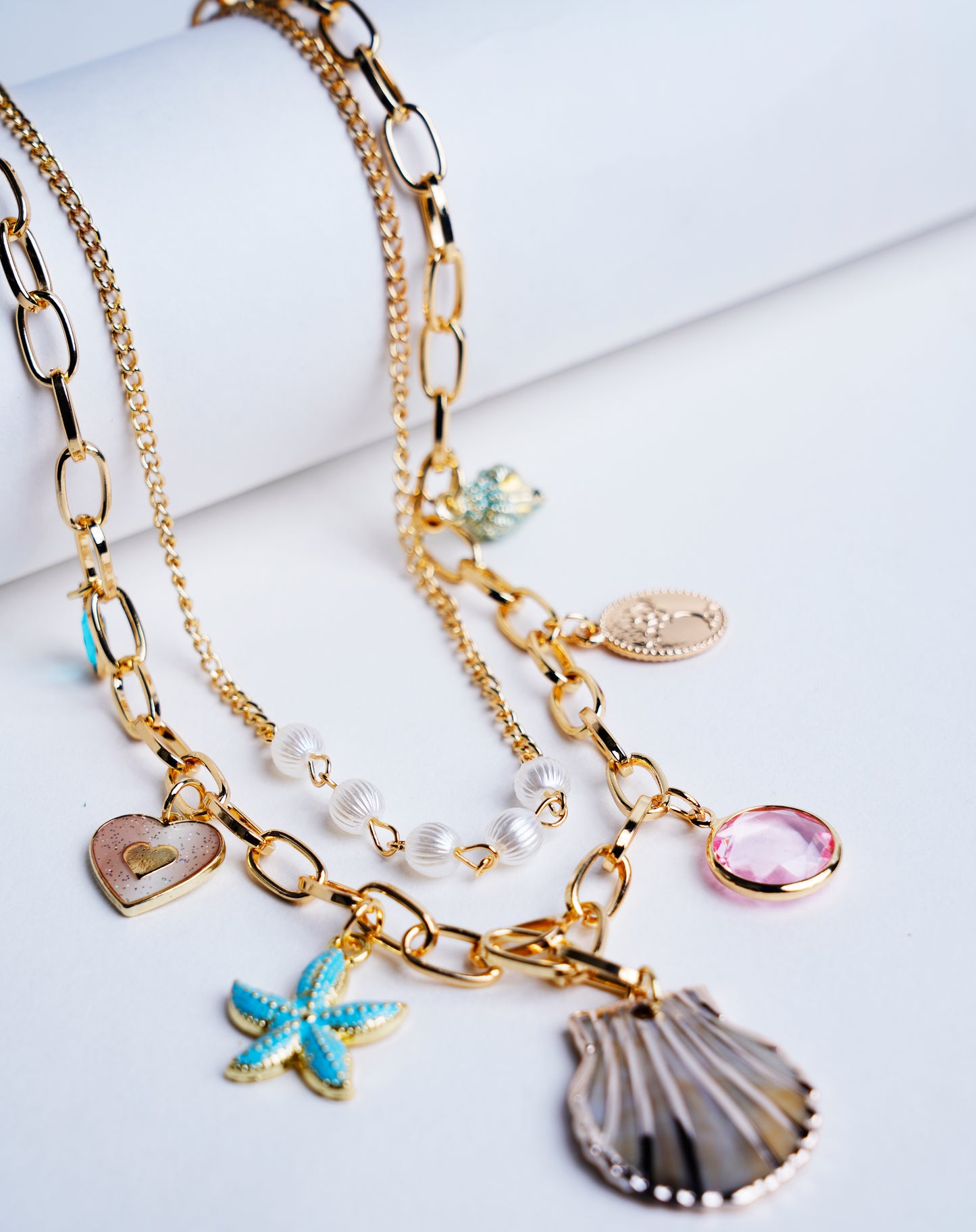 Anti Tarnish_Charms layered Necklace