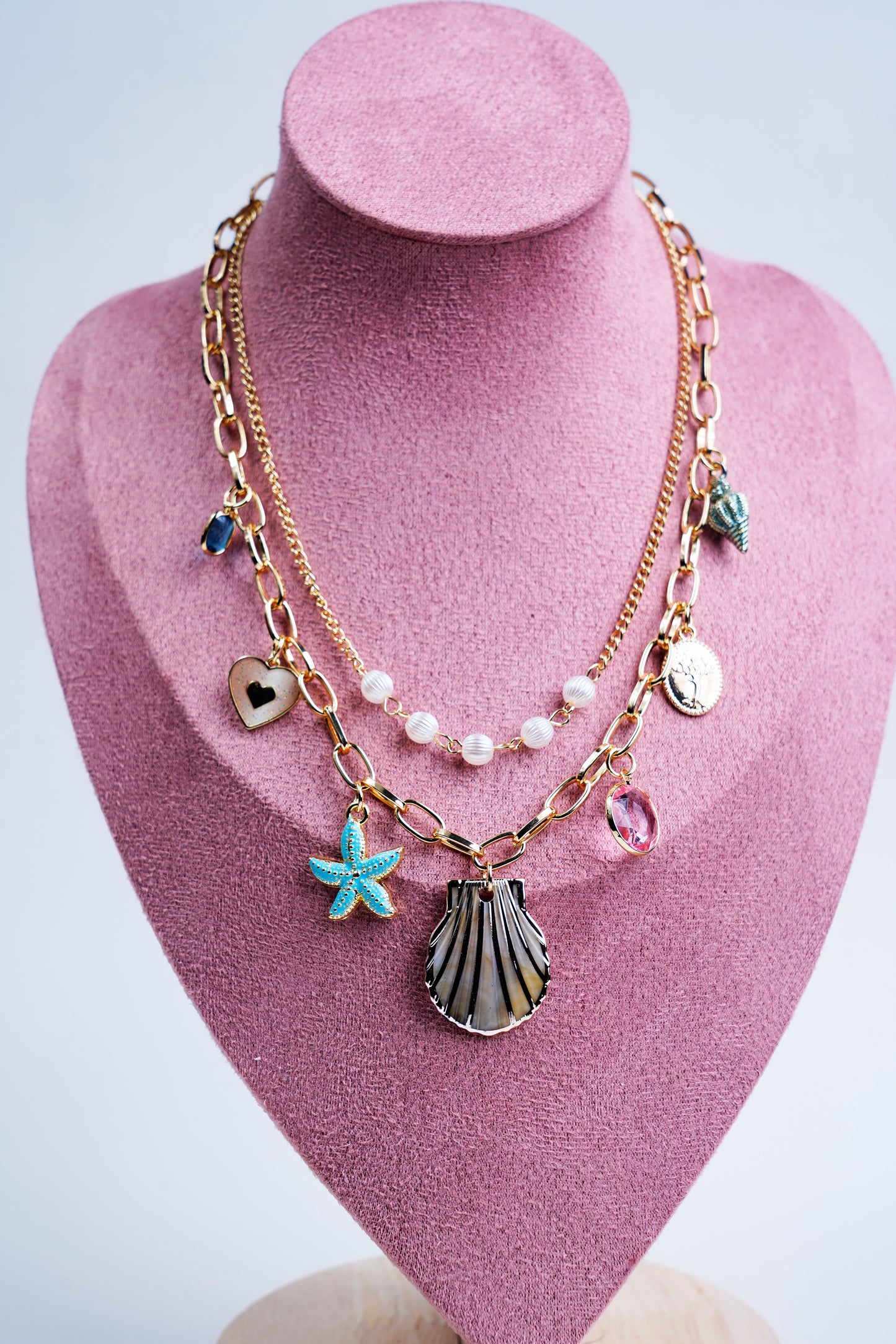 Anti Tarnish_Charms layered Necklace