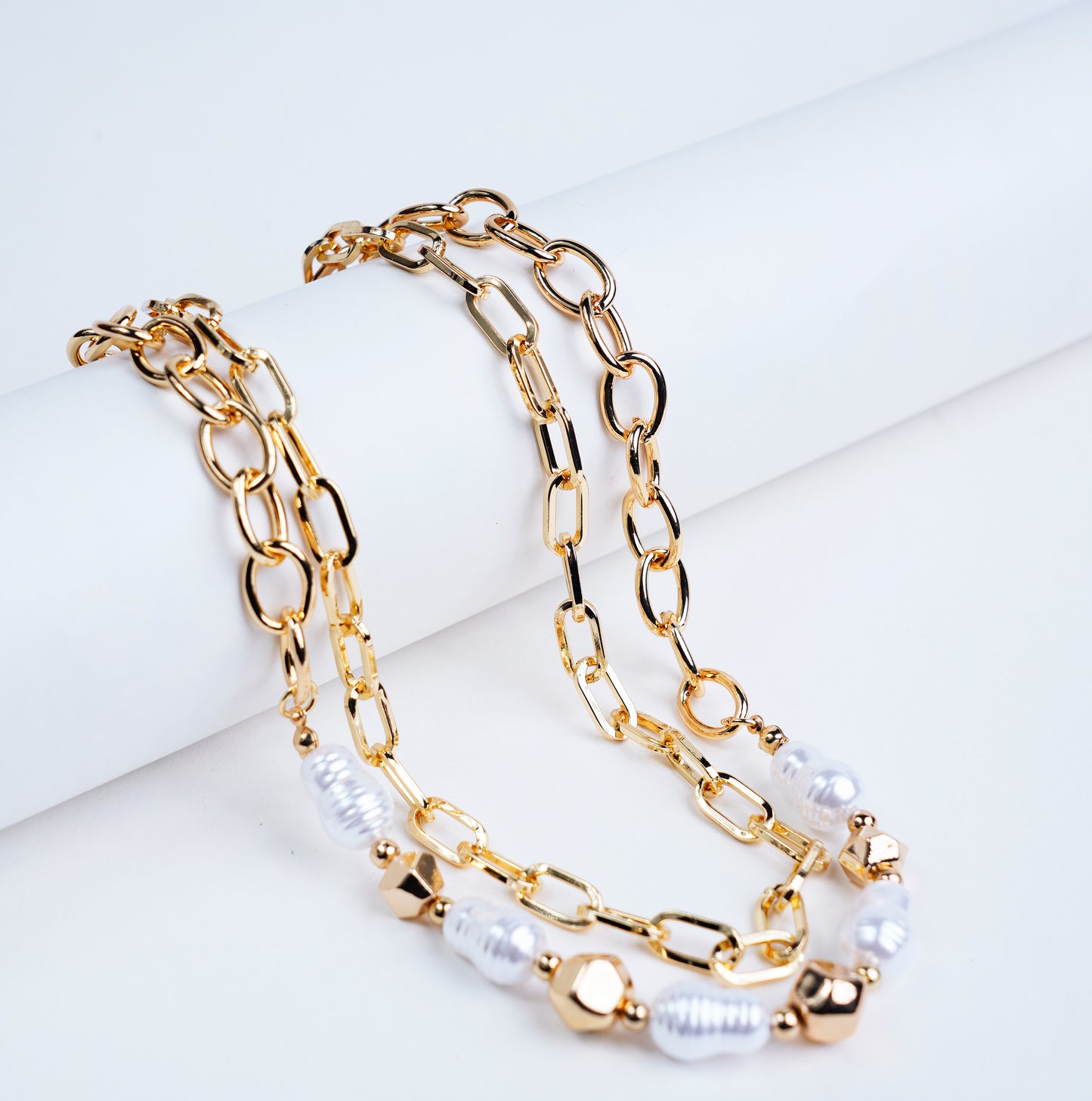 Anti Tarnish_Gold Plated Layered Necklace