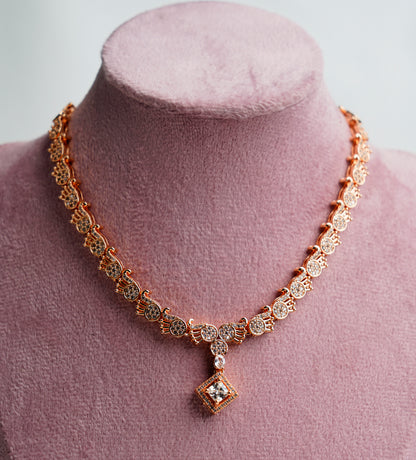American Diamond_Peacock Shape Necklace Set