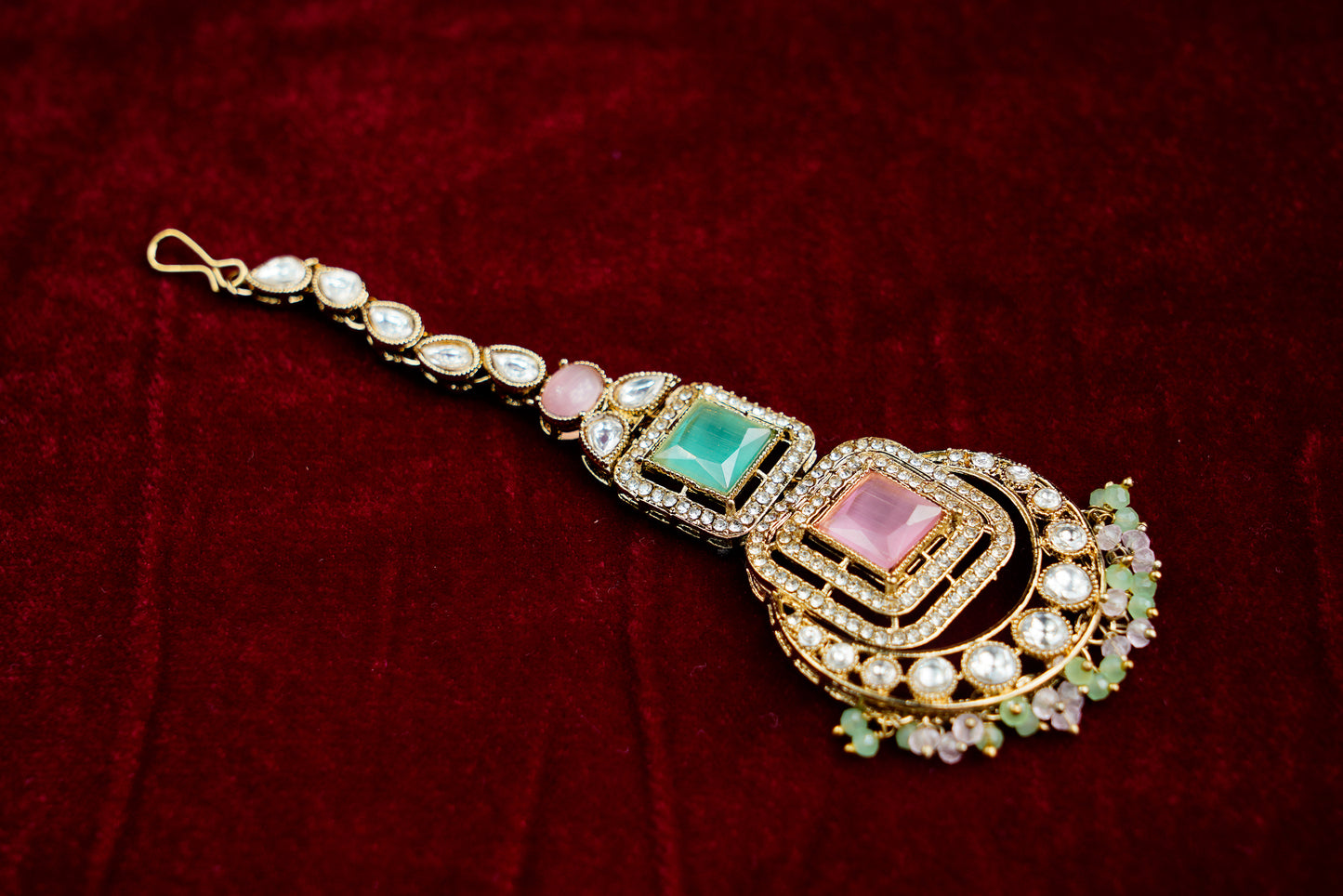 Kundan Polki_Multi Colour Semi Bridal Necklace Set