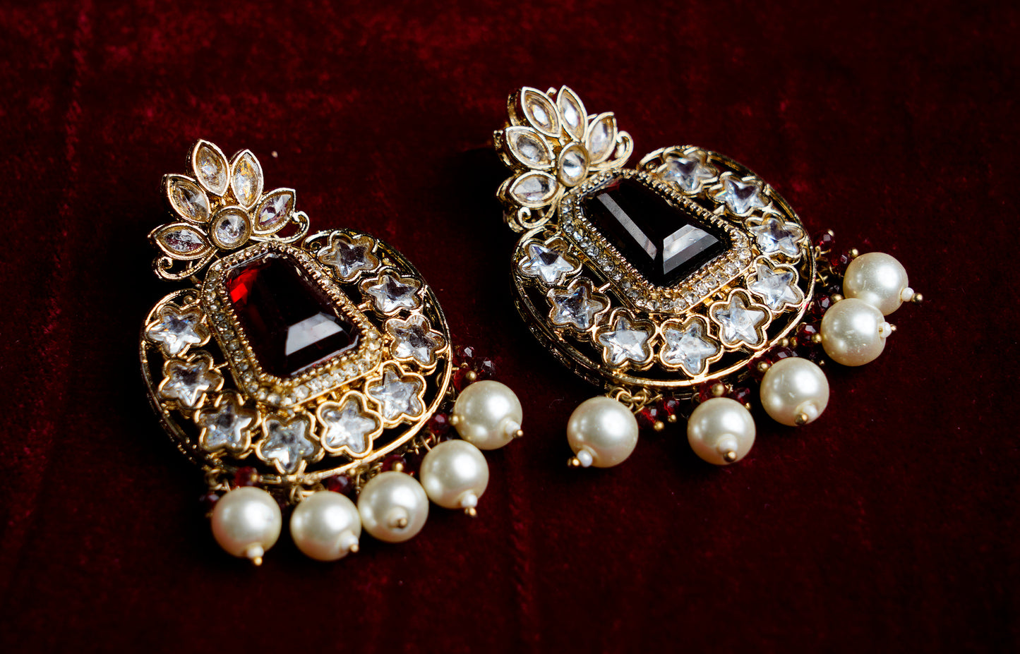 Kundan Polki_Long Crystal Chain Necklace Set