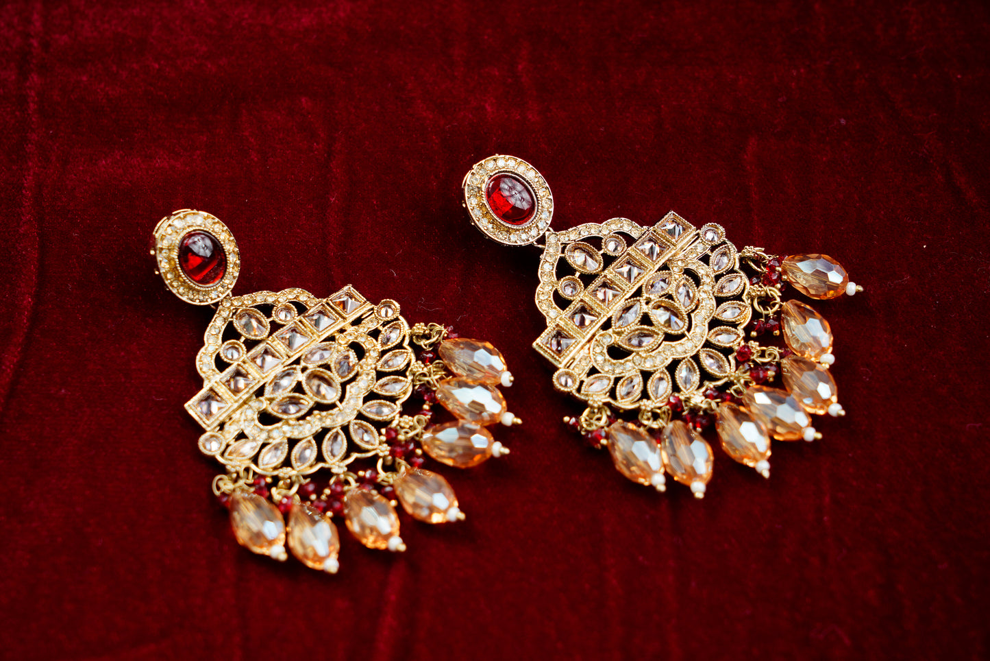 Kundan Polki_Crystal Pearl Long Chain Necklace Set