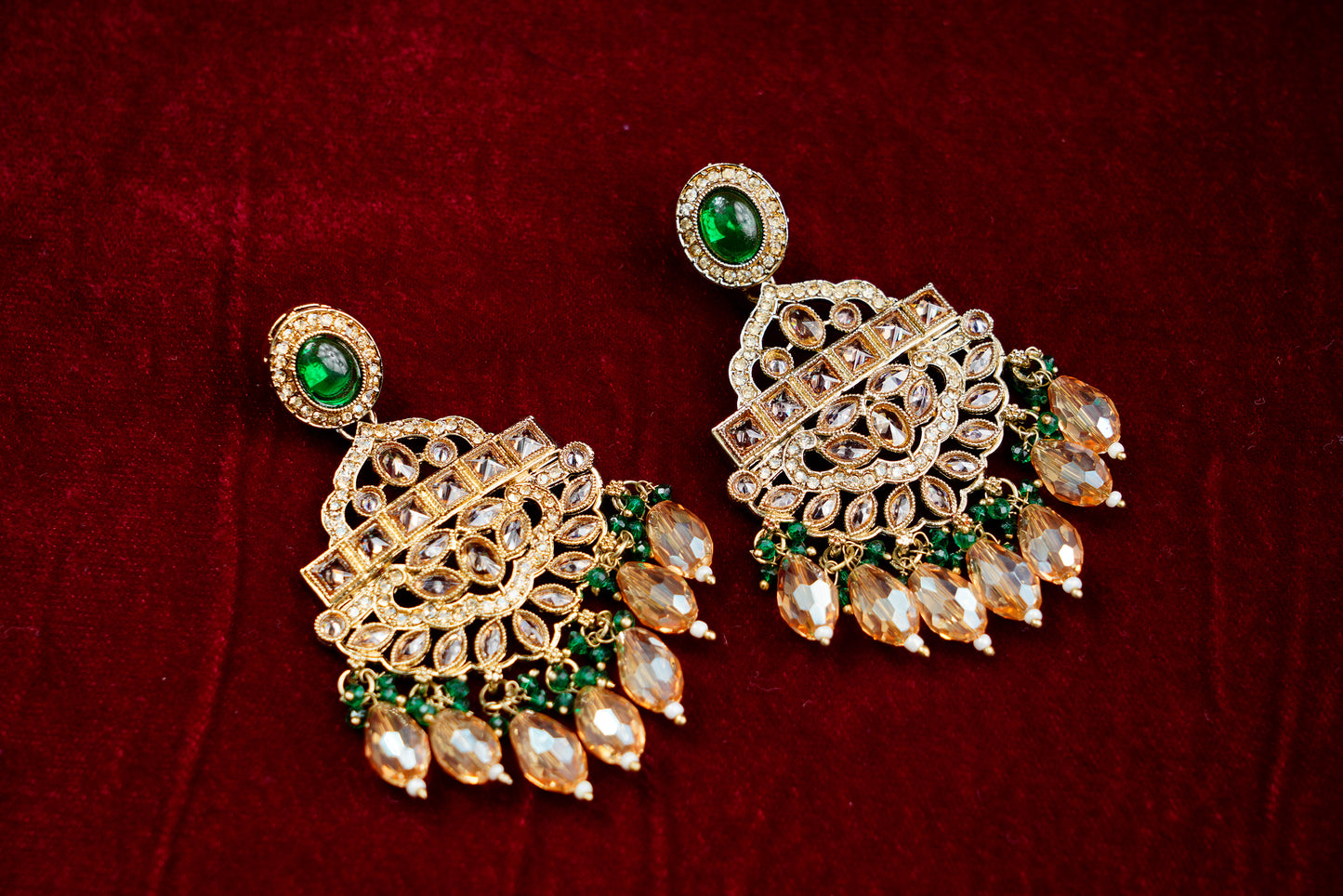 Kundan Polki_Crystal Pearl Long Chain Necklace Set