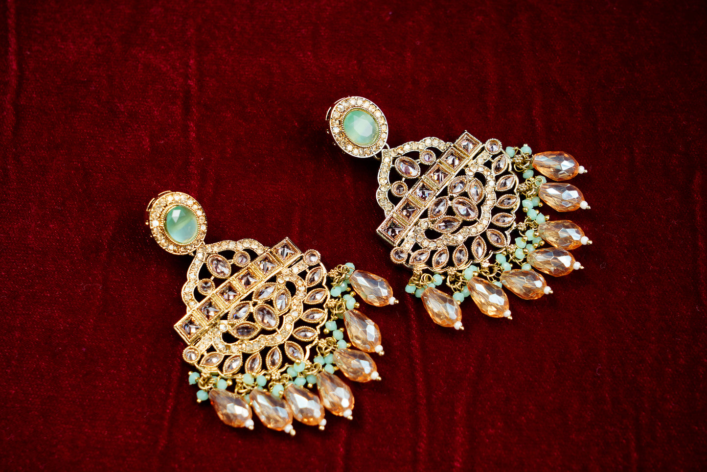 Kundan Polki_Crystal Pearl Long Chain Necklace Set