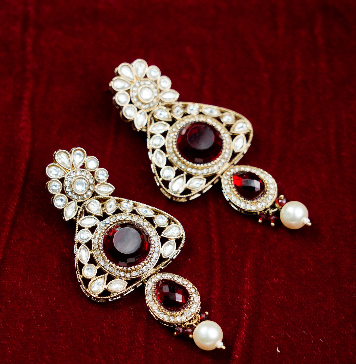 Kundan Polki_Round Shape Stone Necklace  Set