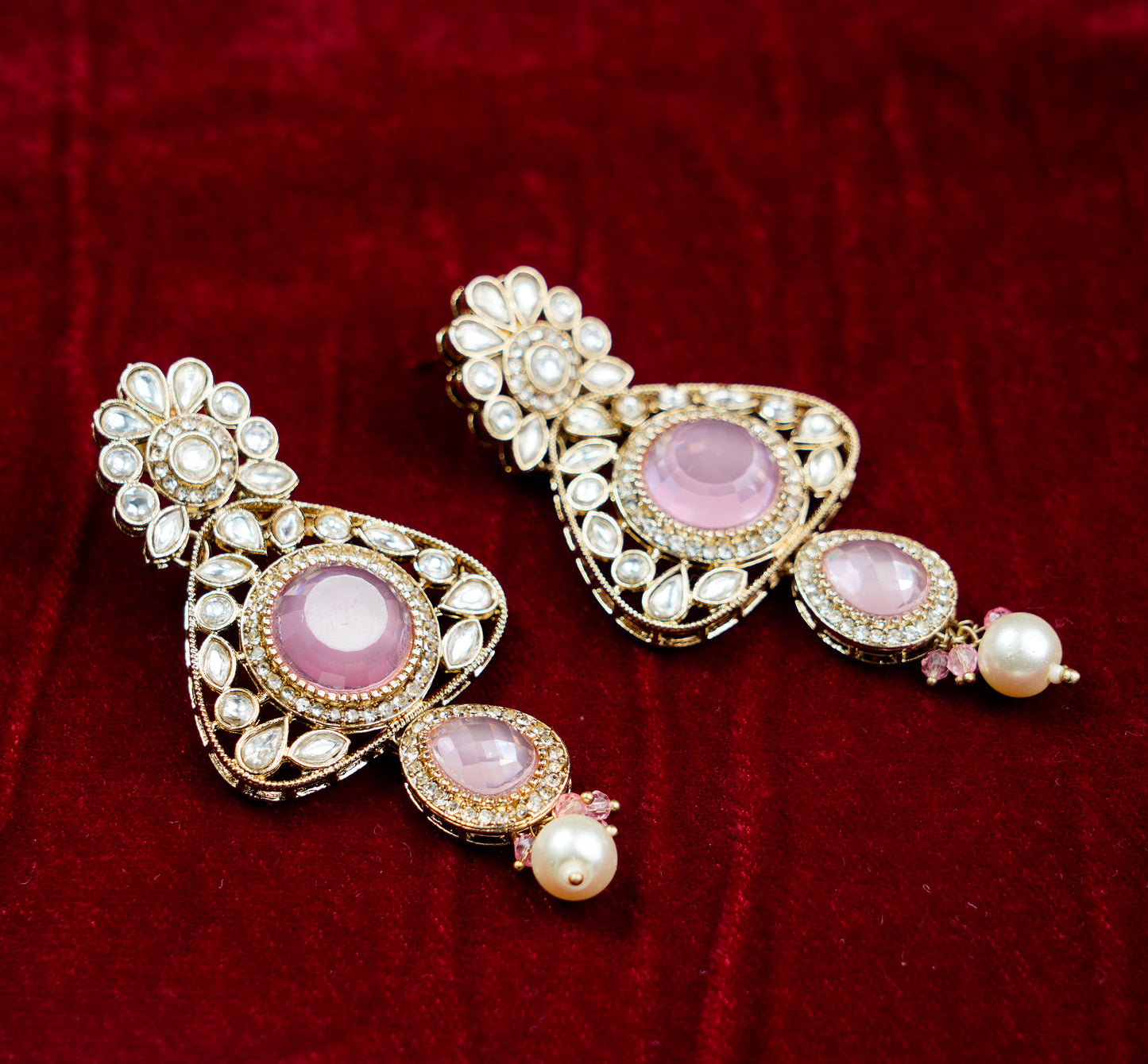 Kundan Polki_Round Shape Stone Necklace  Set