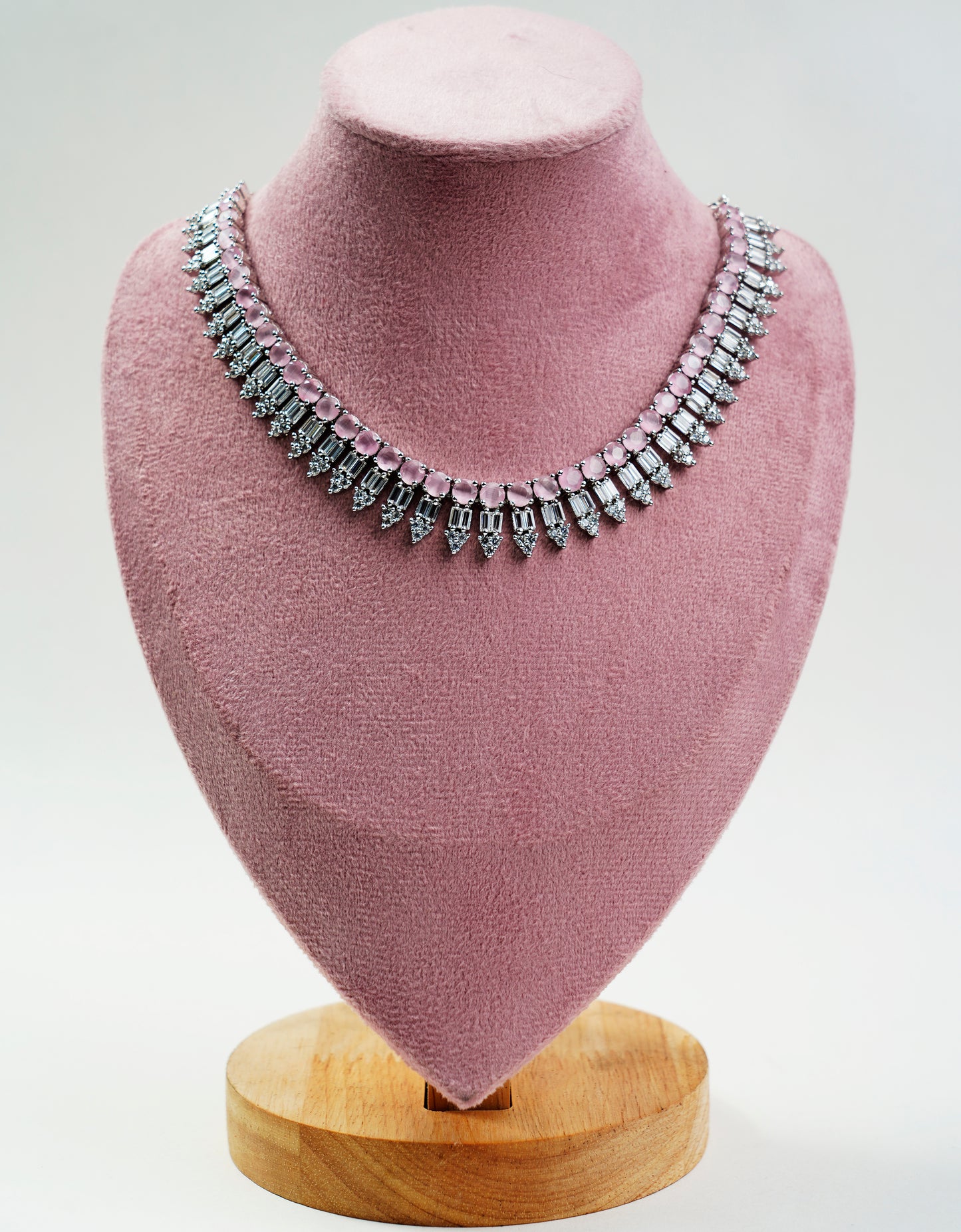 American Diamond_Small Round Stone Necklace Set