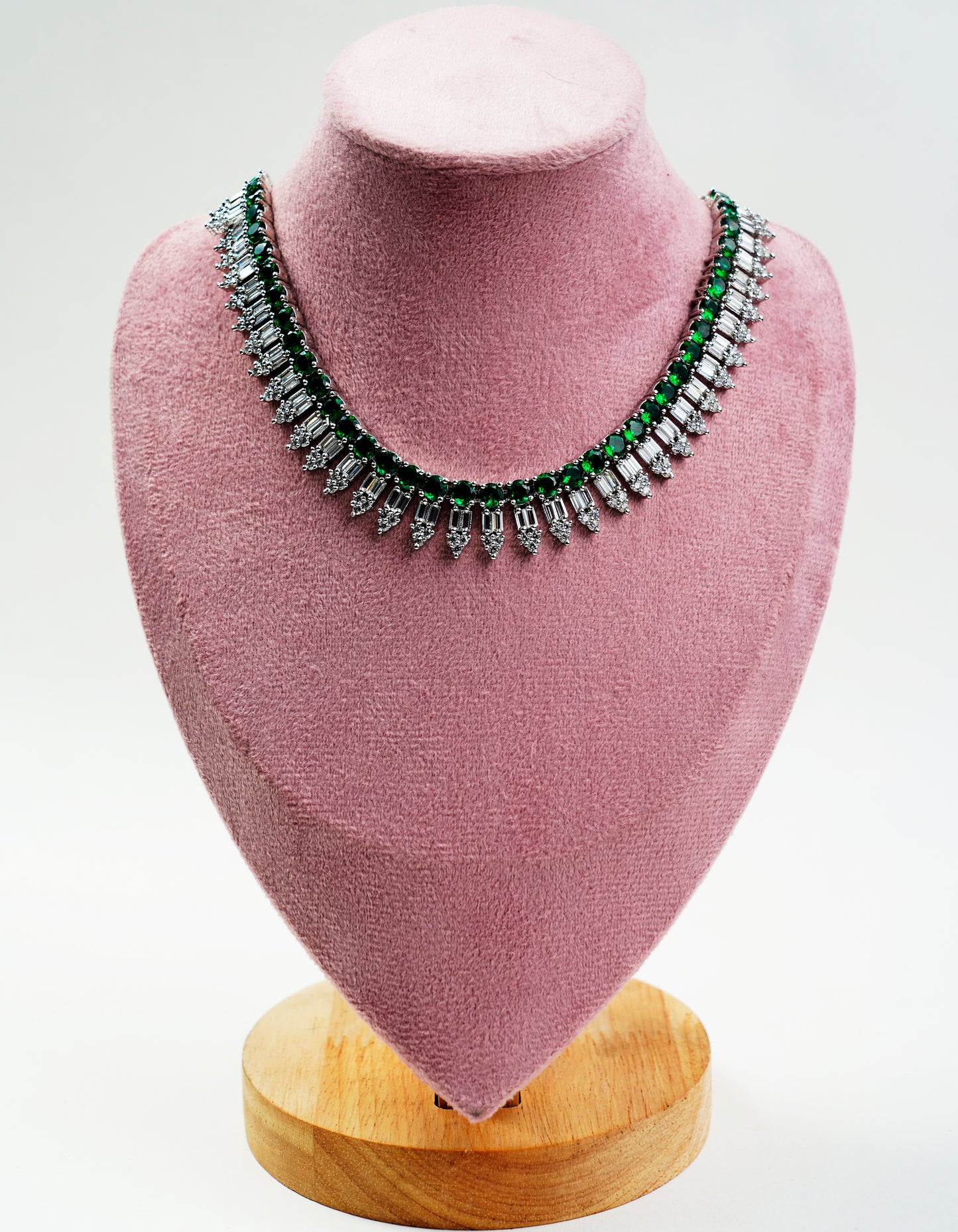 American Diamond_Small Round Stone Necklace Set