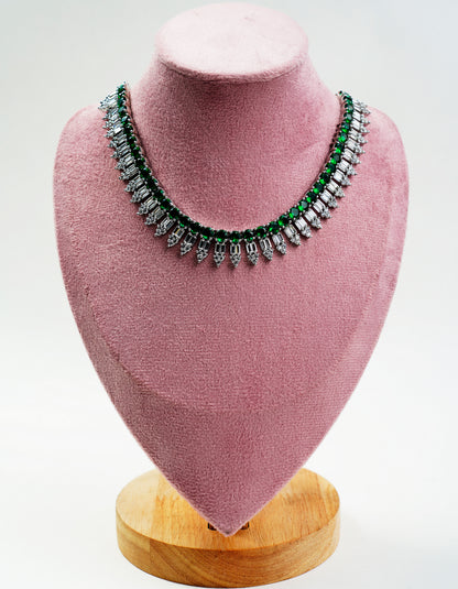 American Diamond_Small Round Stone Necklace Set