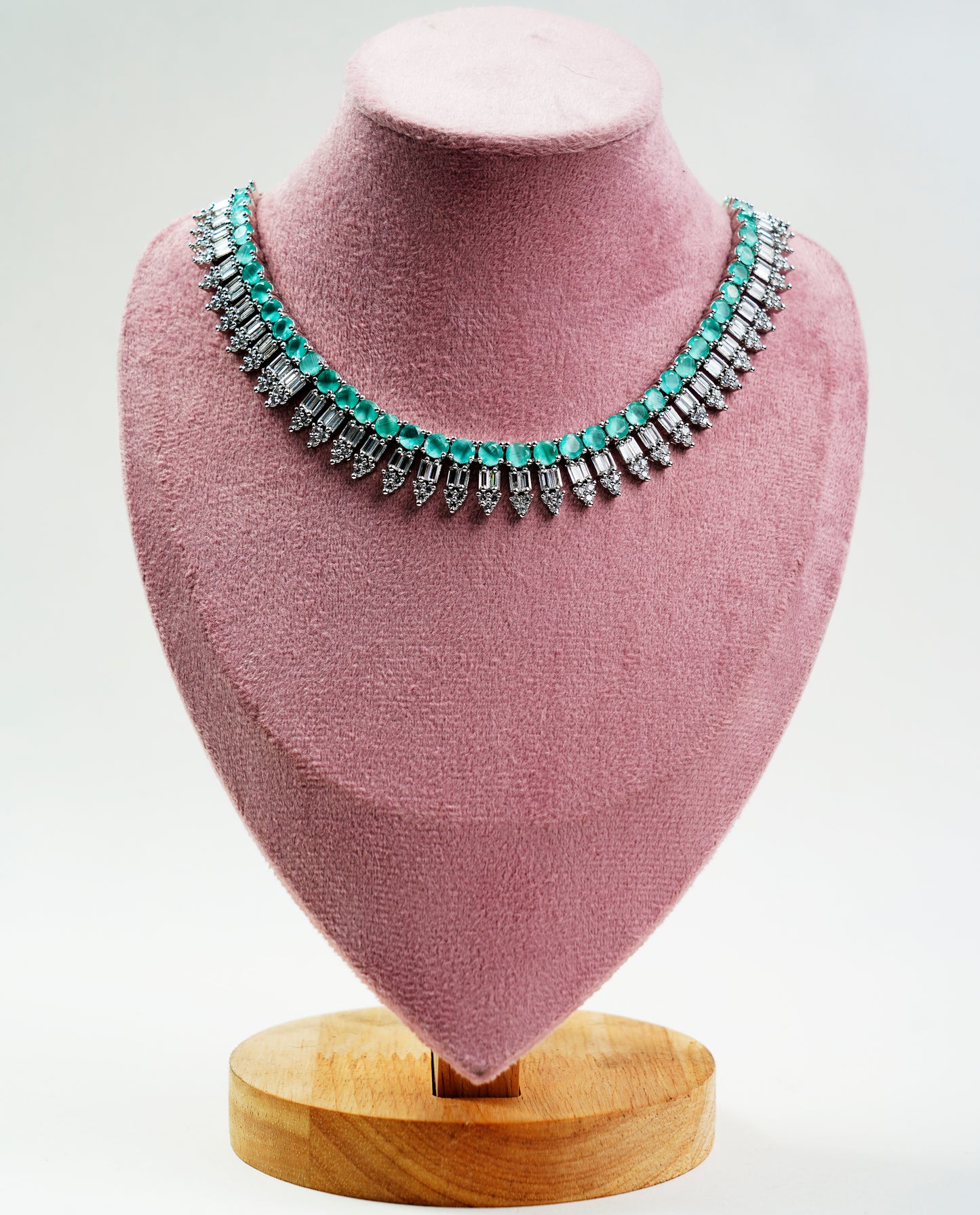 American Diamond_Small Round Stone Necklace Set