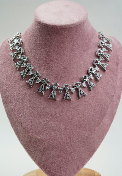 American Diamond_Triangle Shape Necklace Set
